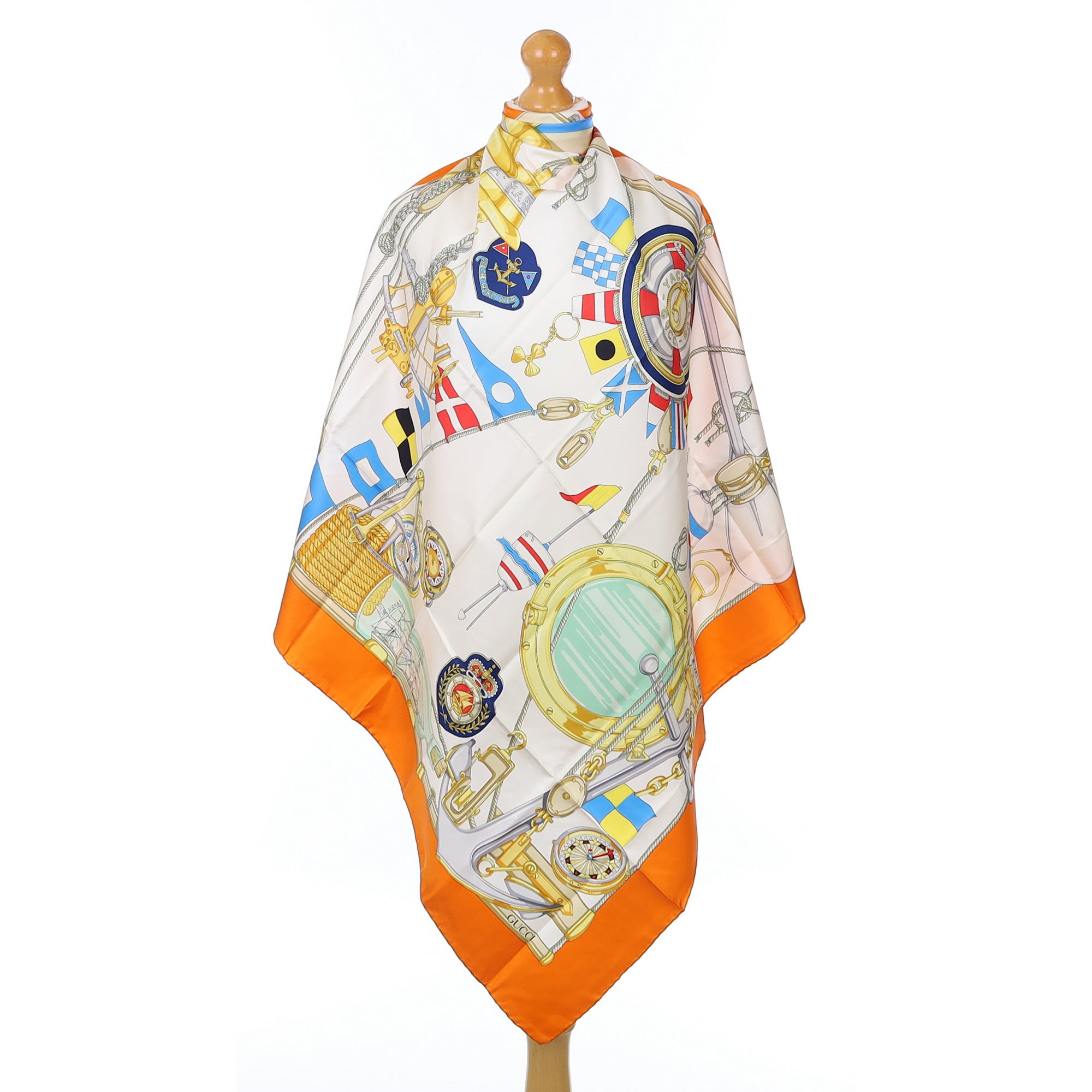 Brand New Gucci Nautical Design Vintage Silk Scarf