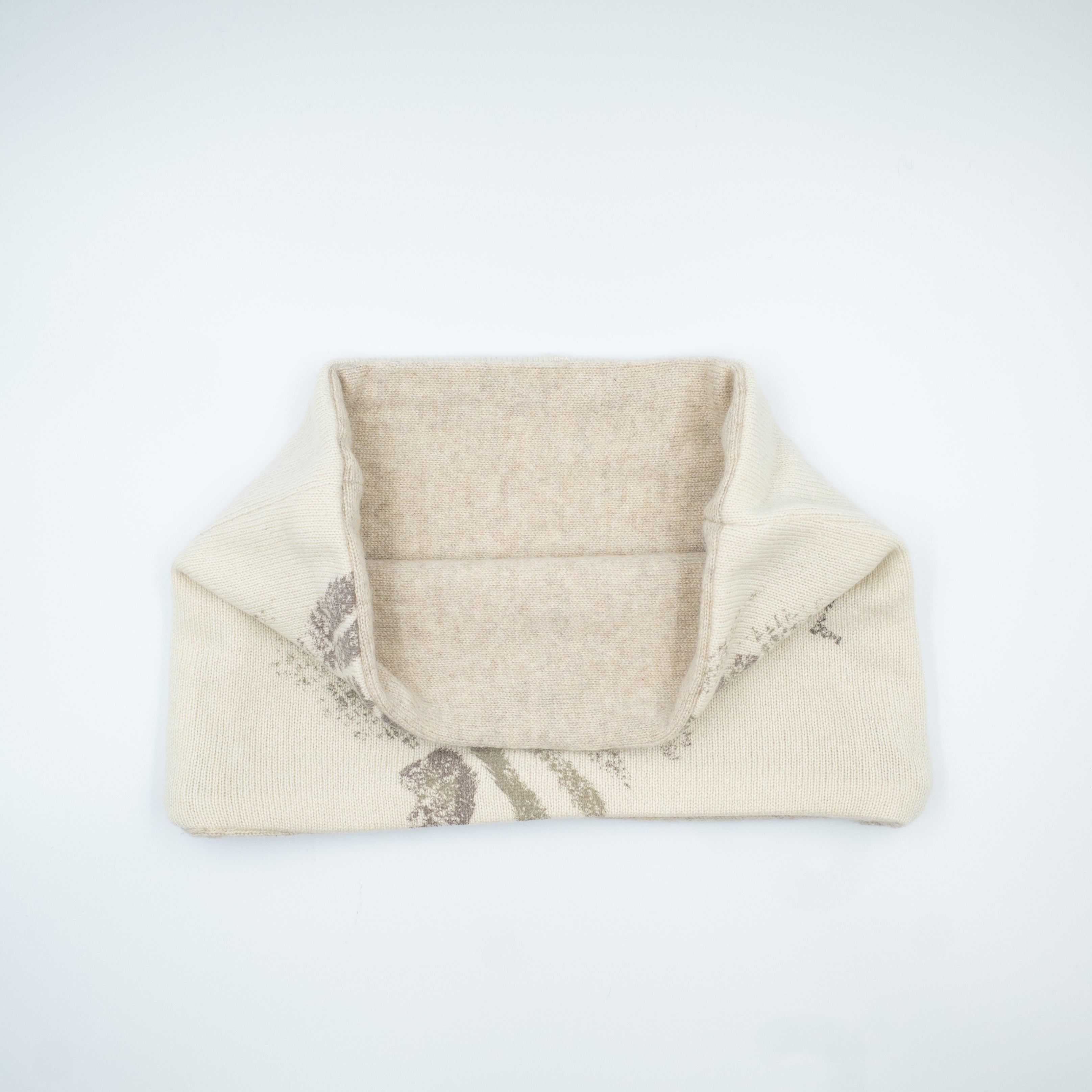 Oatmeal Two Tone Animal Print Neck Warmer