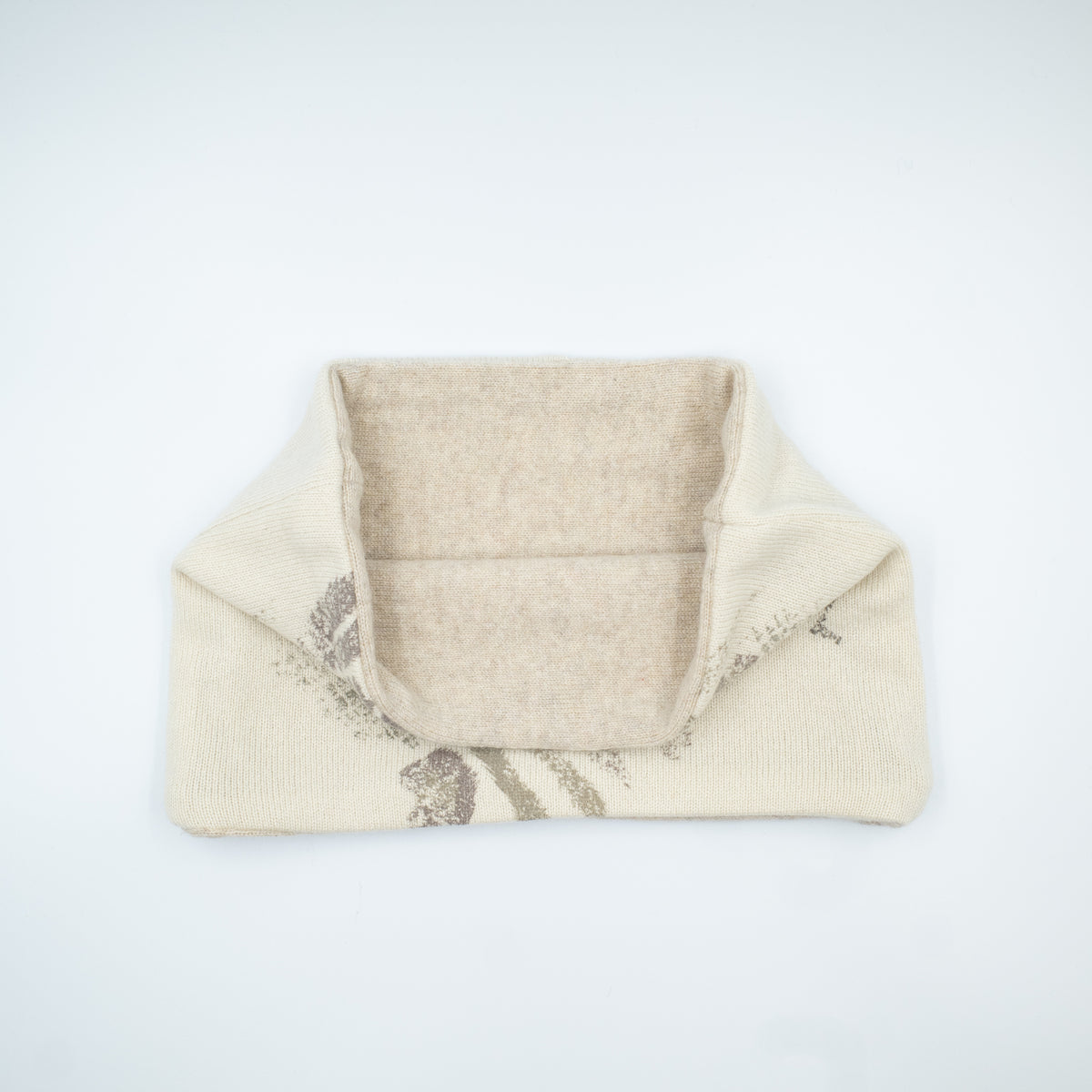 Oatmeal Two Tone Animal Print Neck Warmer