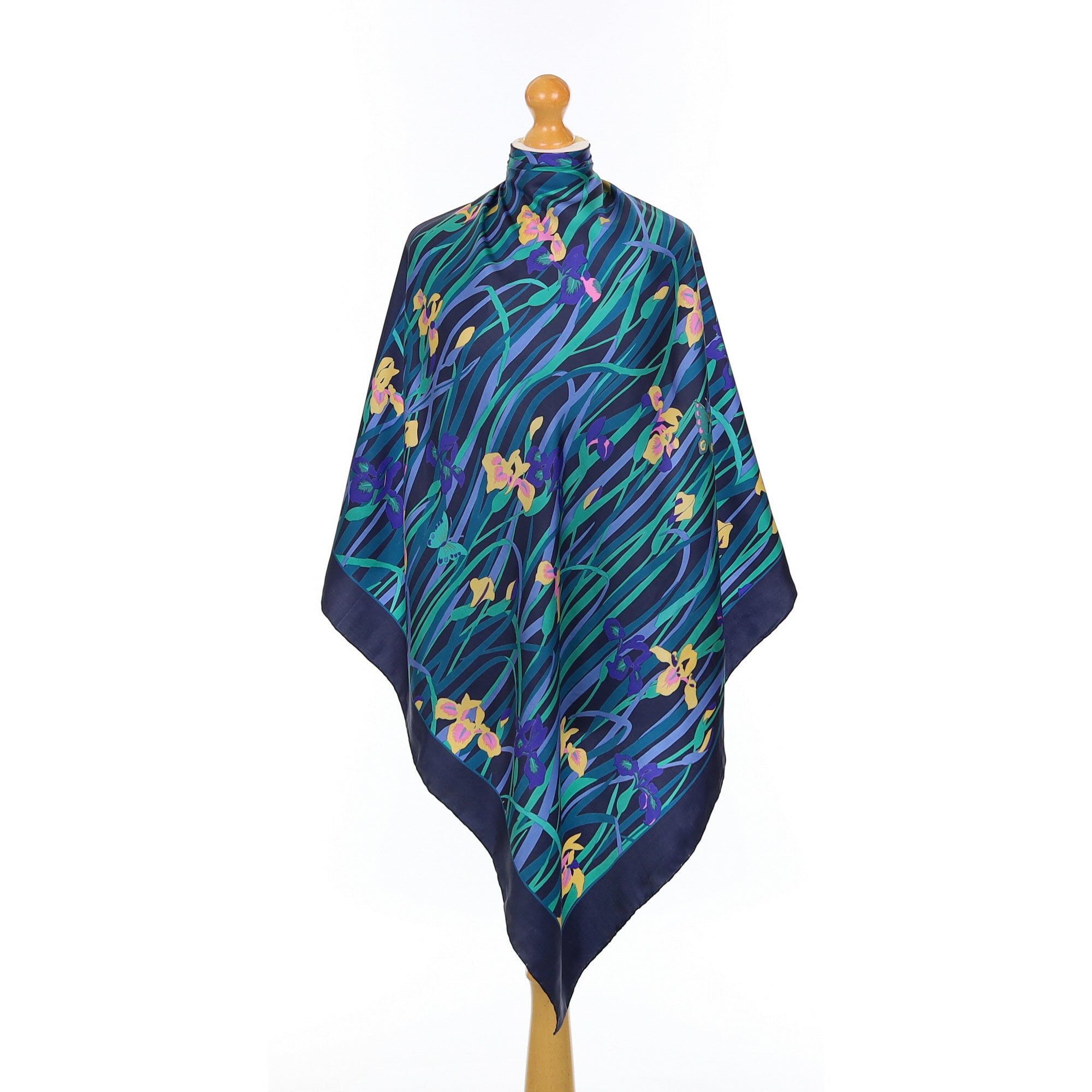 Liberty Navy Blue Floral Vintage Silk Scarf