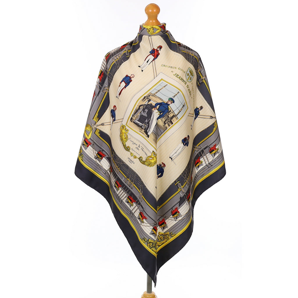 Hermès Jeanne D'Arc Croiseur École d’Application Silk Scarf Rare