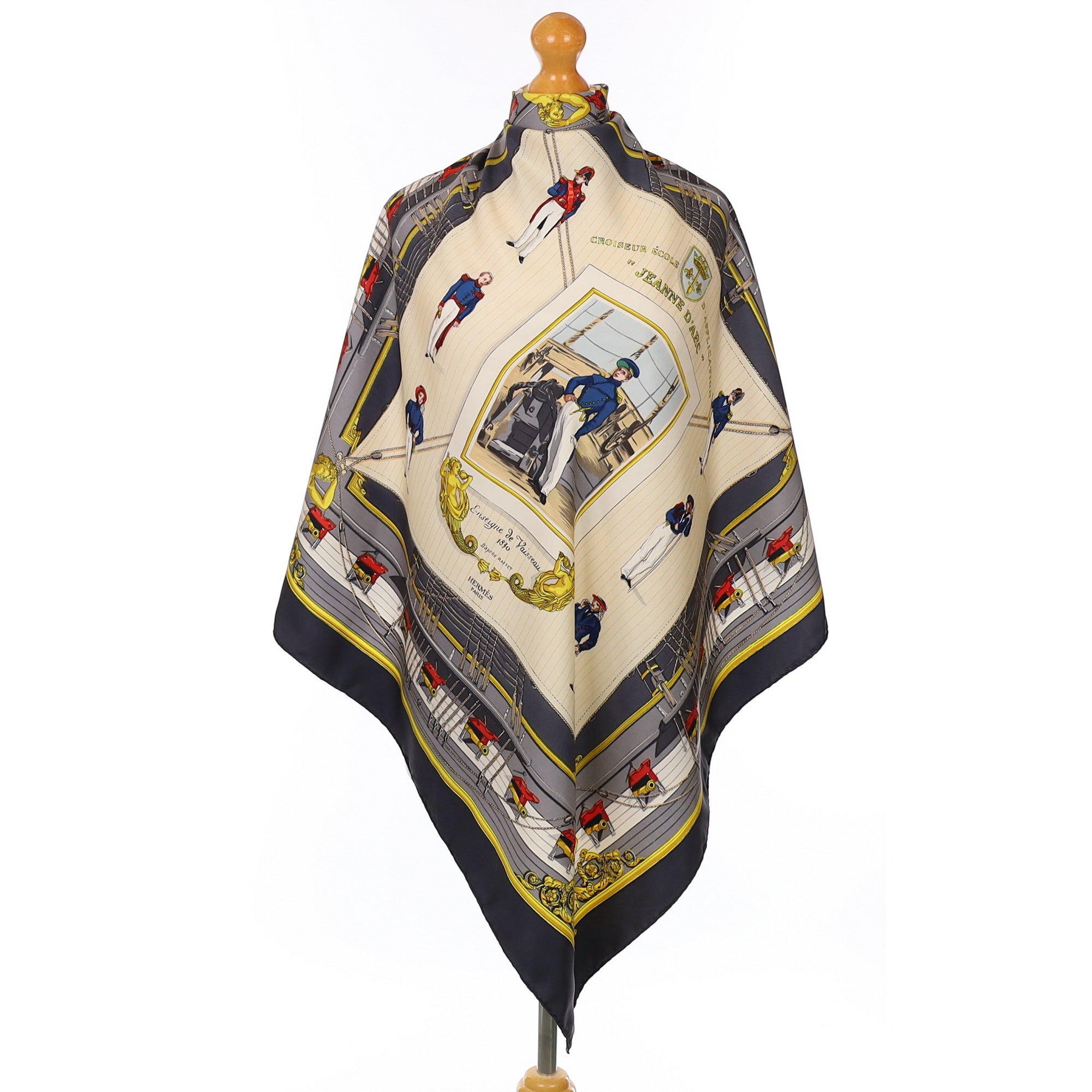 Hermès Jeanne D'Arc Croiseur École d’Application Silk Scarf Rare