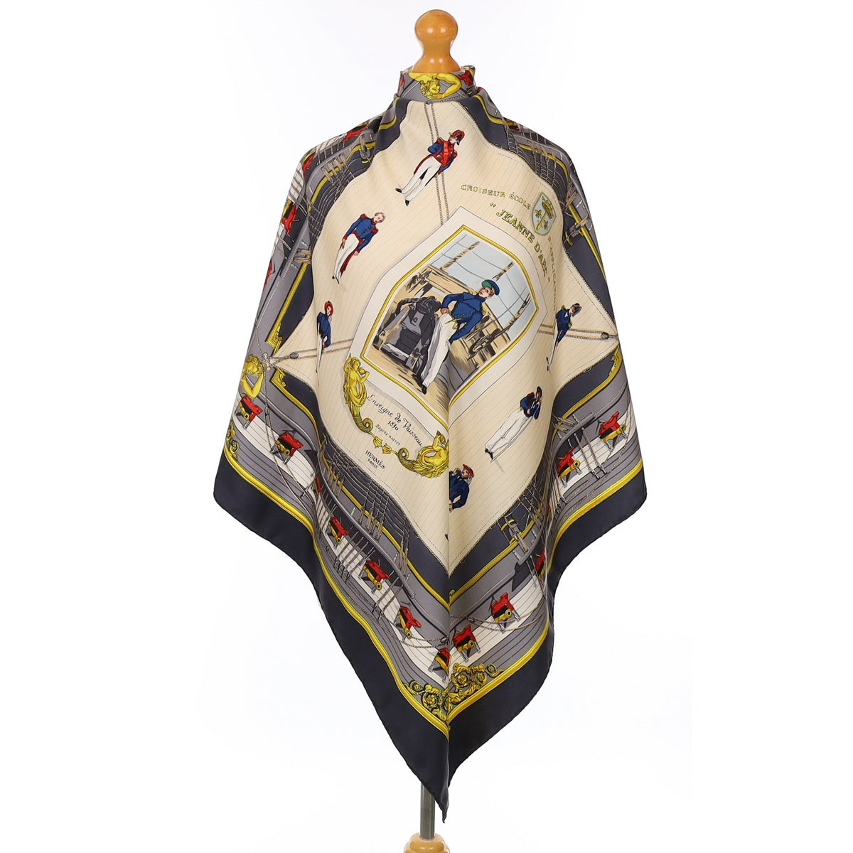 Hermès Jeanne D'Arc Croiseur École d’Application Silk Scarf Rare