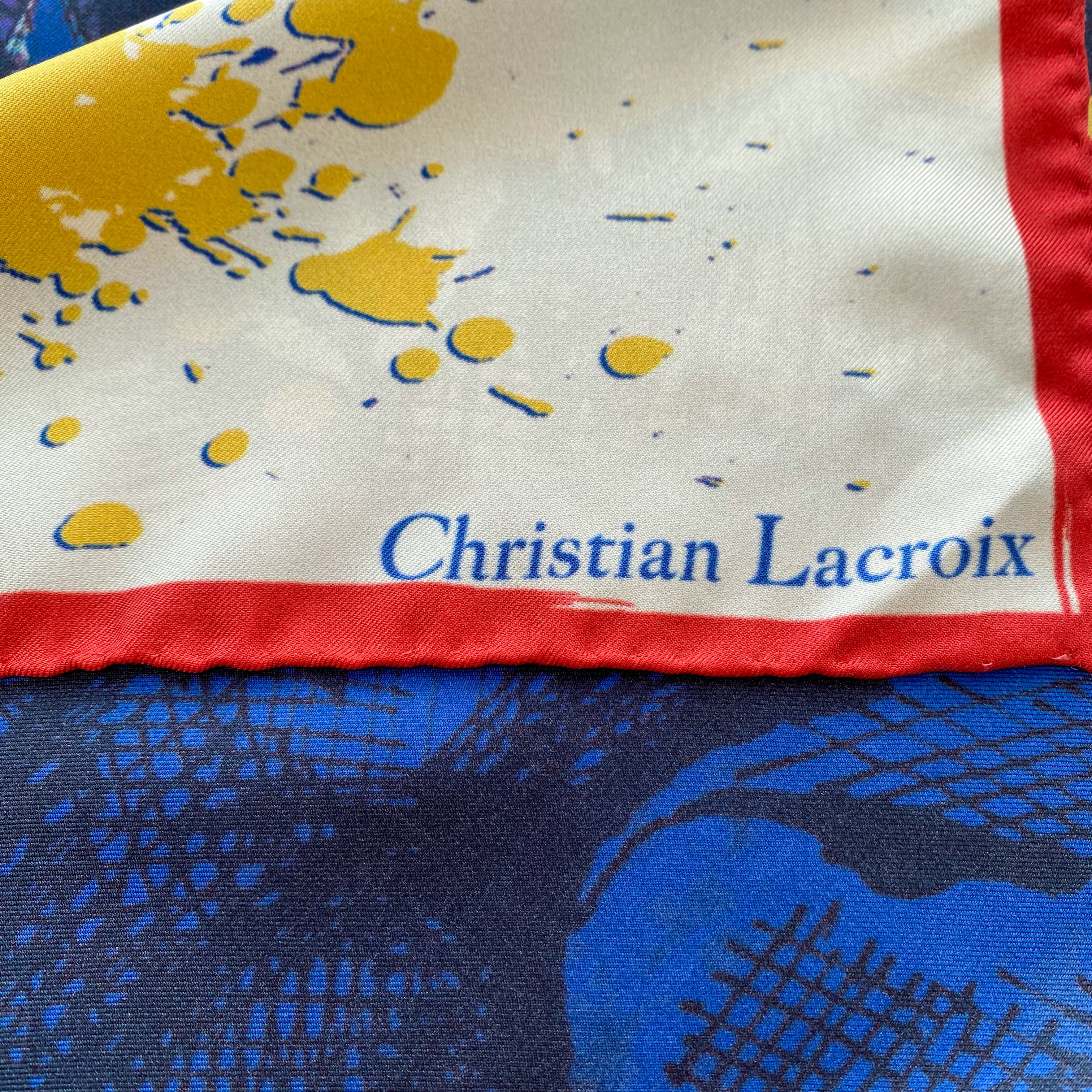 Christian Lacroix Abstract Designer Silk Scarf