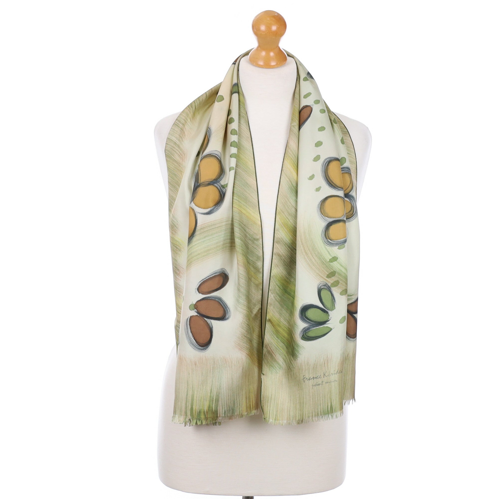 French Long Vintage Silk Scarf