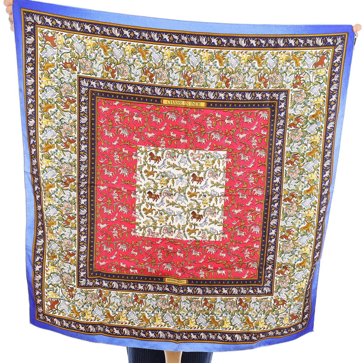 Pristine Hermès Chasse En Inde Silk Scarf