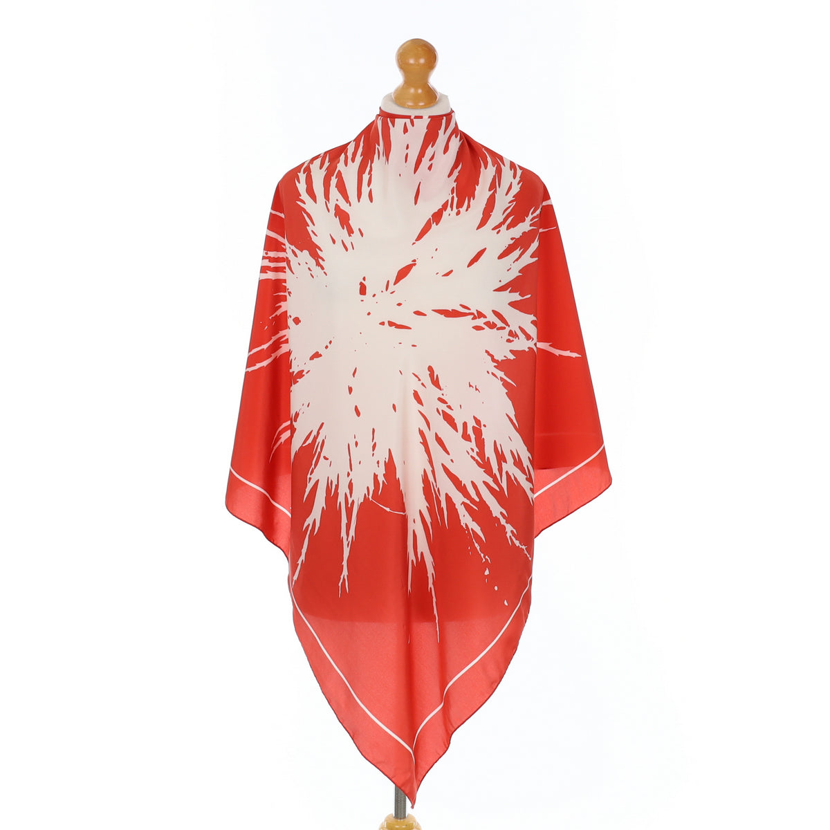 Immaculate Nicole Farhi Abstract Burnt Orange Silk Scarf