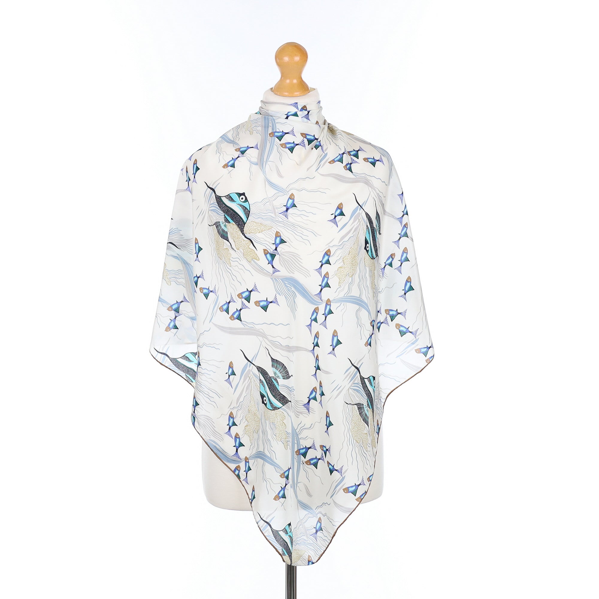 Loredano Aquatic Design Vintage Silk Scarf