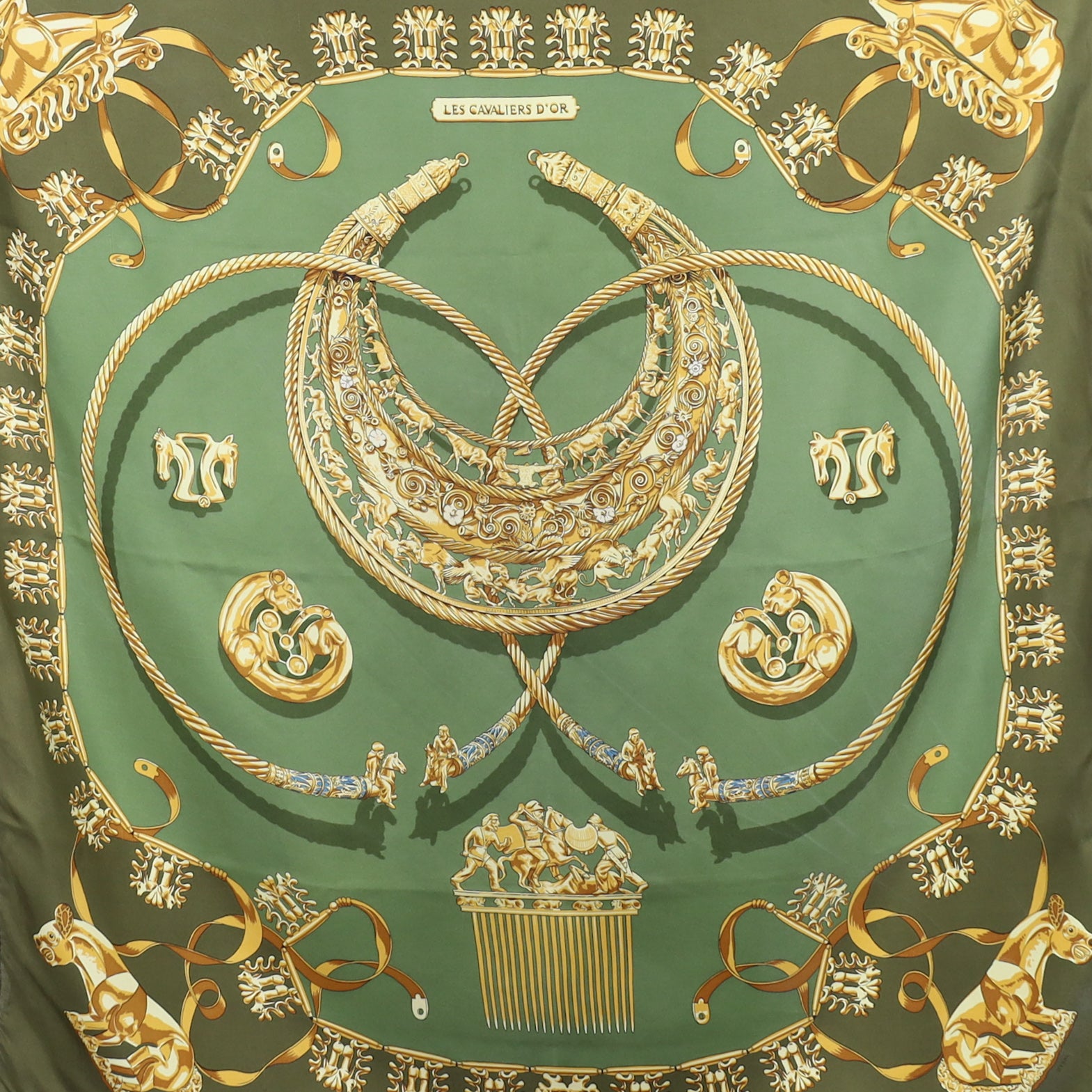 Hermès Les Cavaliers D’or Silk Scarf