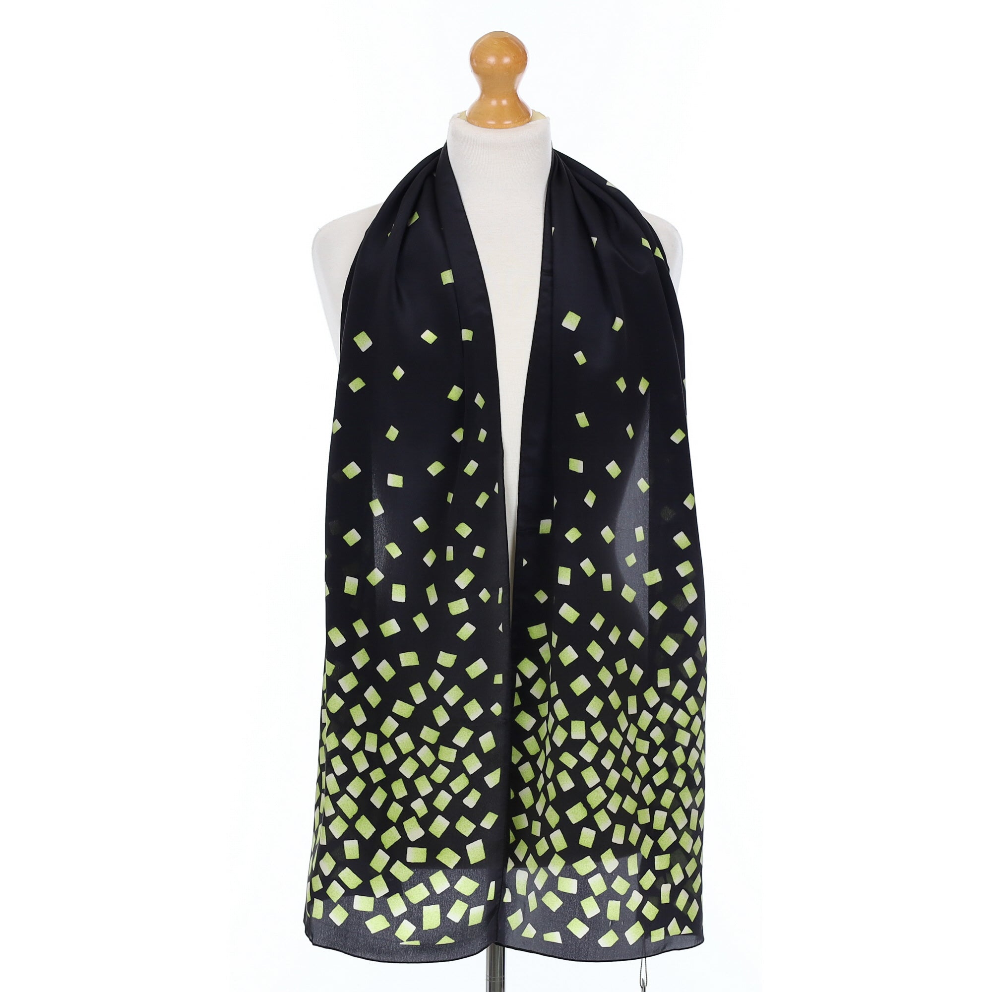 Brand New Green Confetti Silk Scarf