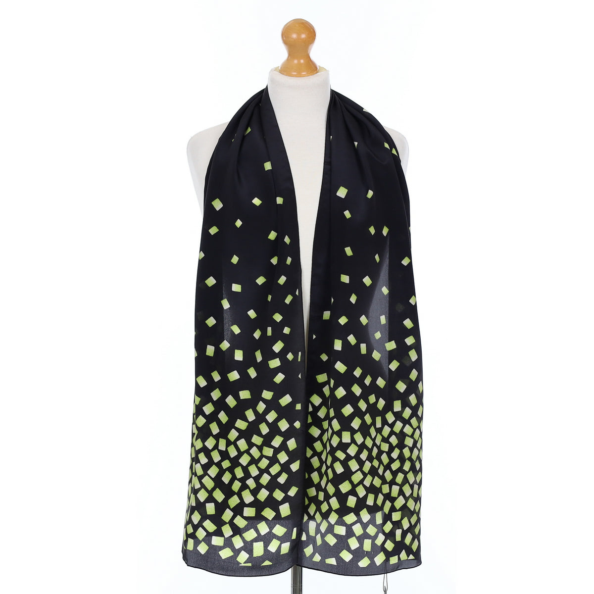 Brand New Green Confetti Silk Scarf