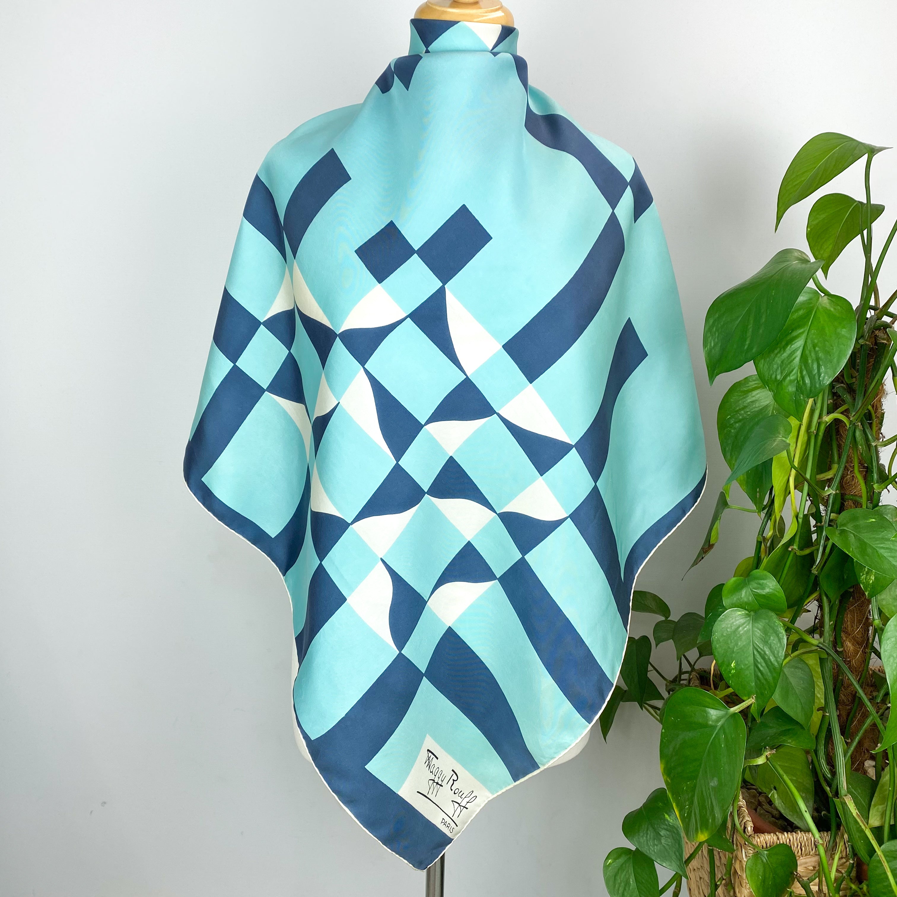 1960s Maggy Rouff French Vintage Silk Scarf