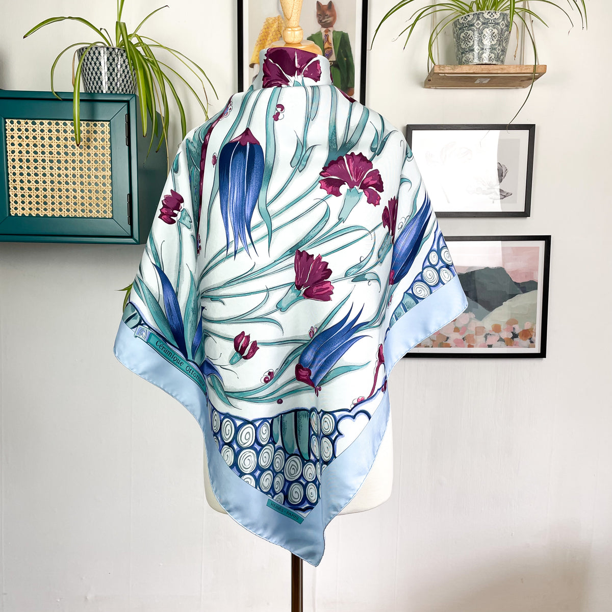 Boxed Hermes Ceramique Ottomane Designer Silk Scarf