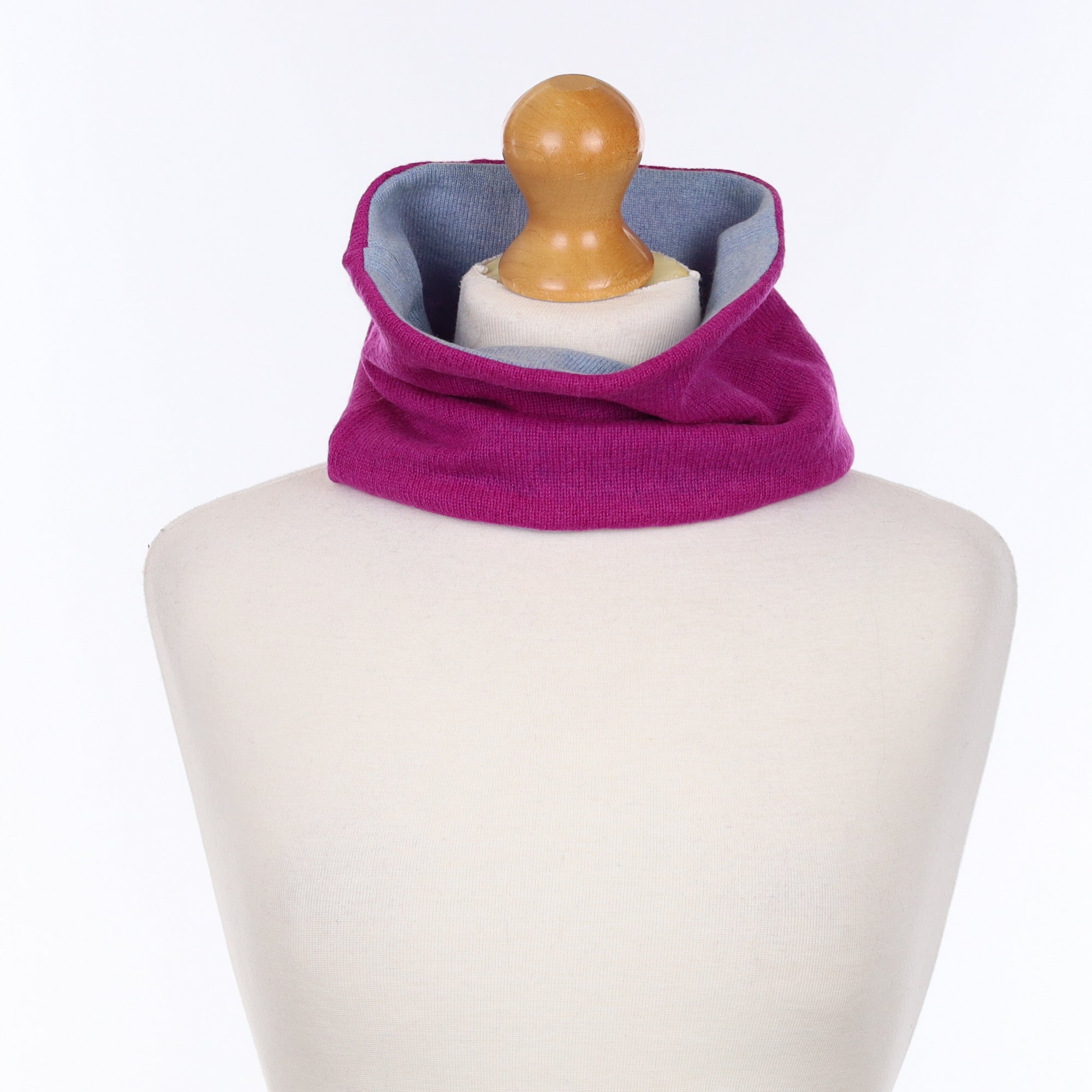 Magenta and Pale Blue Neck Warmer