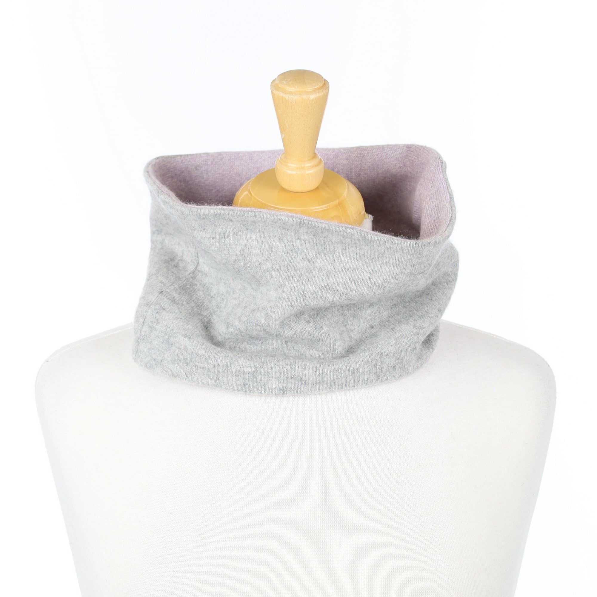 Mist Grey and Ice Purple Neck Warmer