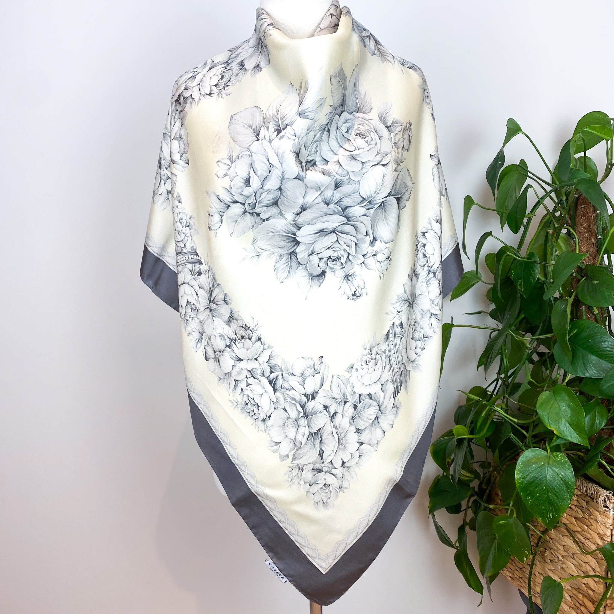 Jaeger Floral Vintage Silk Scarf