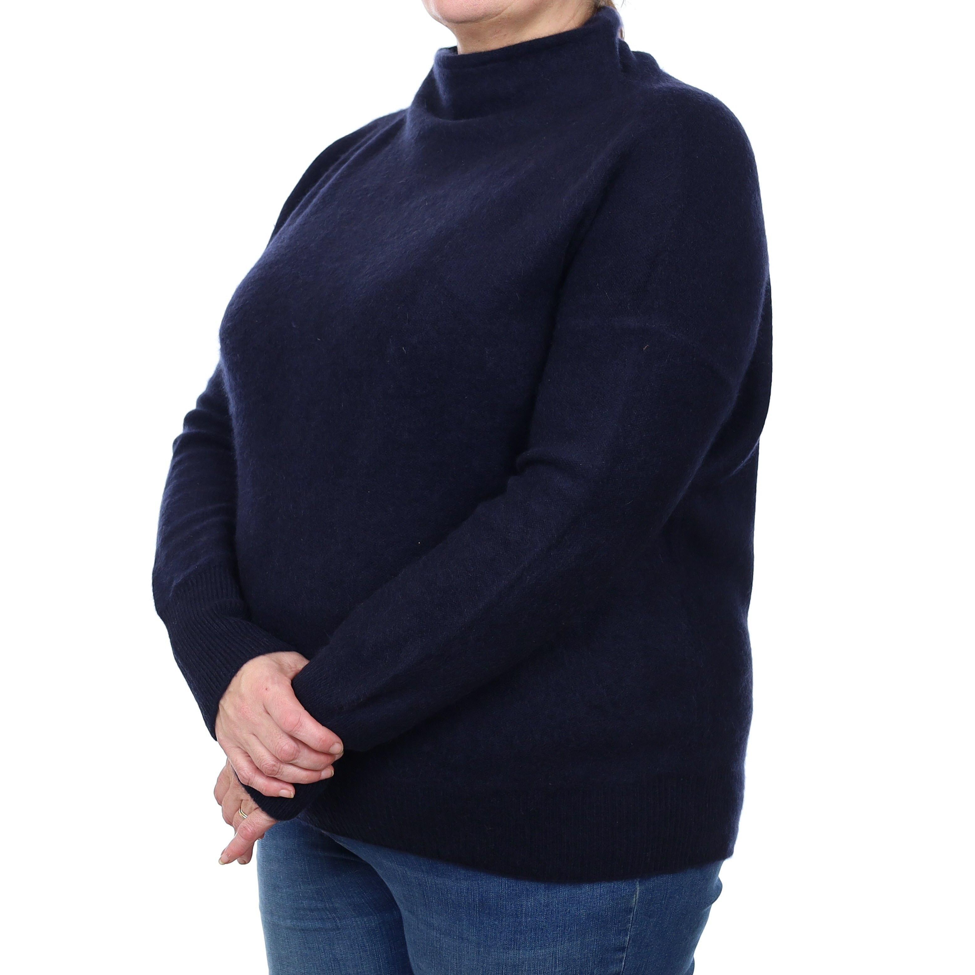 Vince Dark Navy Cashmere Funnel Neck Jumper Extra Large
