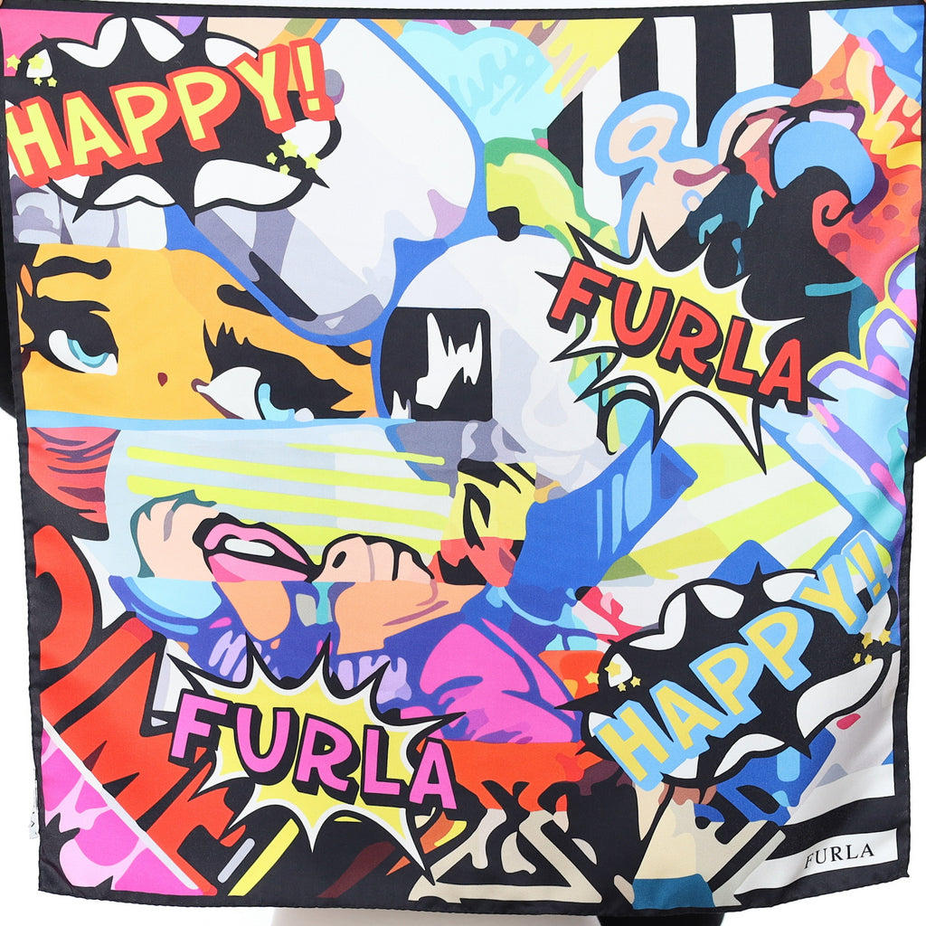Furla Colourful Contemporary Silk Scarf
