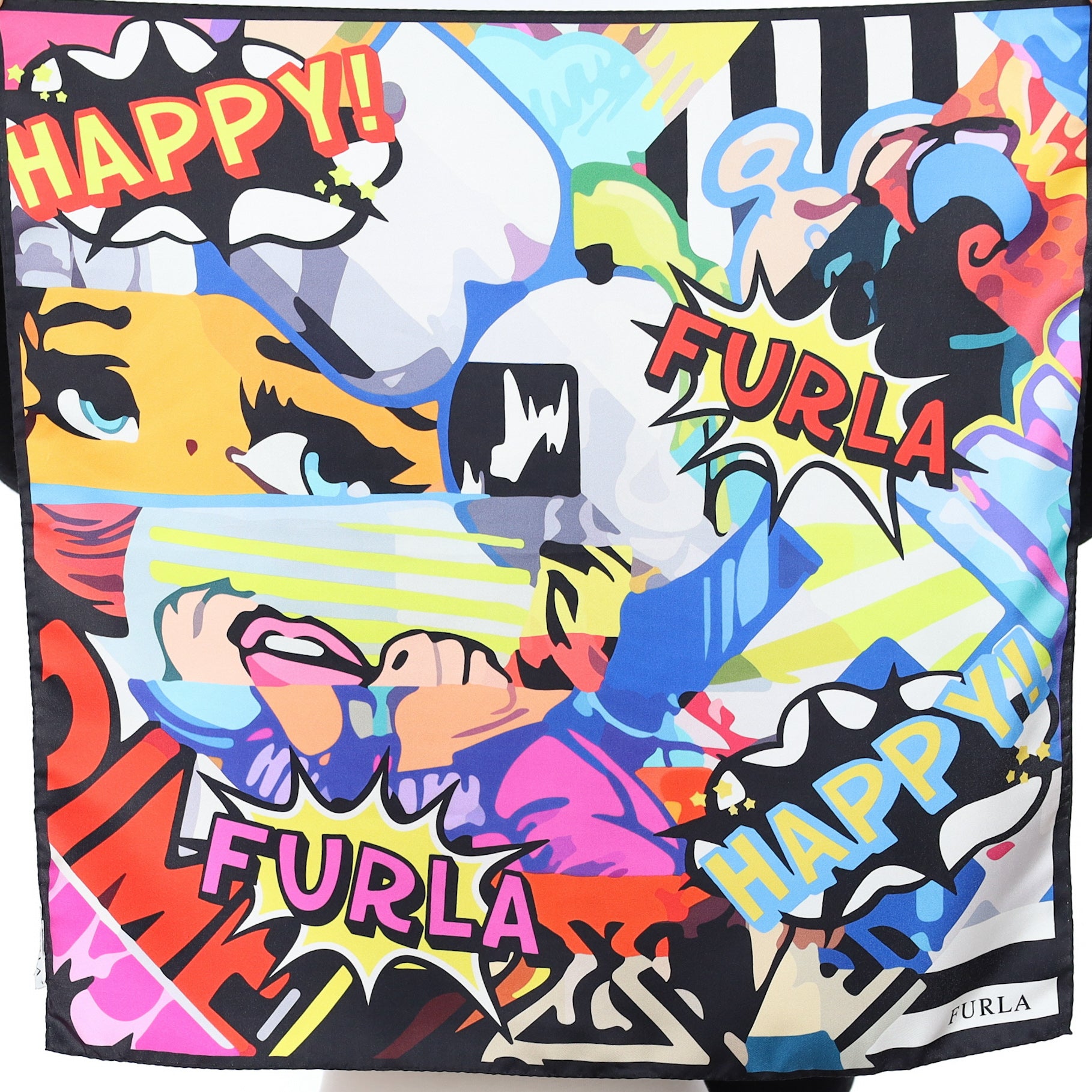 Furla Colourful Contemporary Silk Scarf