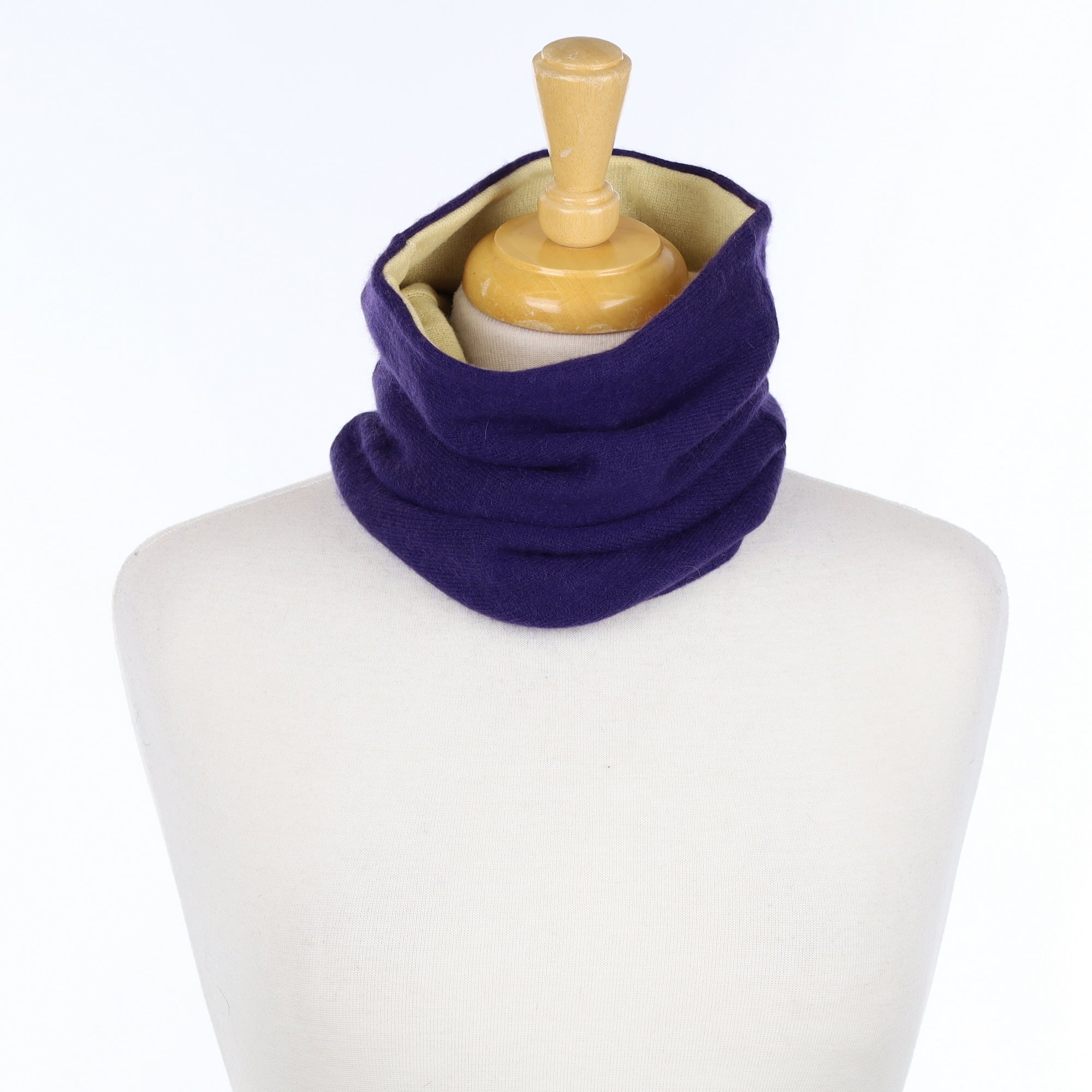Men’s Dark Grape Purple and Yellow Luxury Double Layered Snood