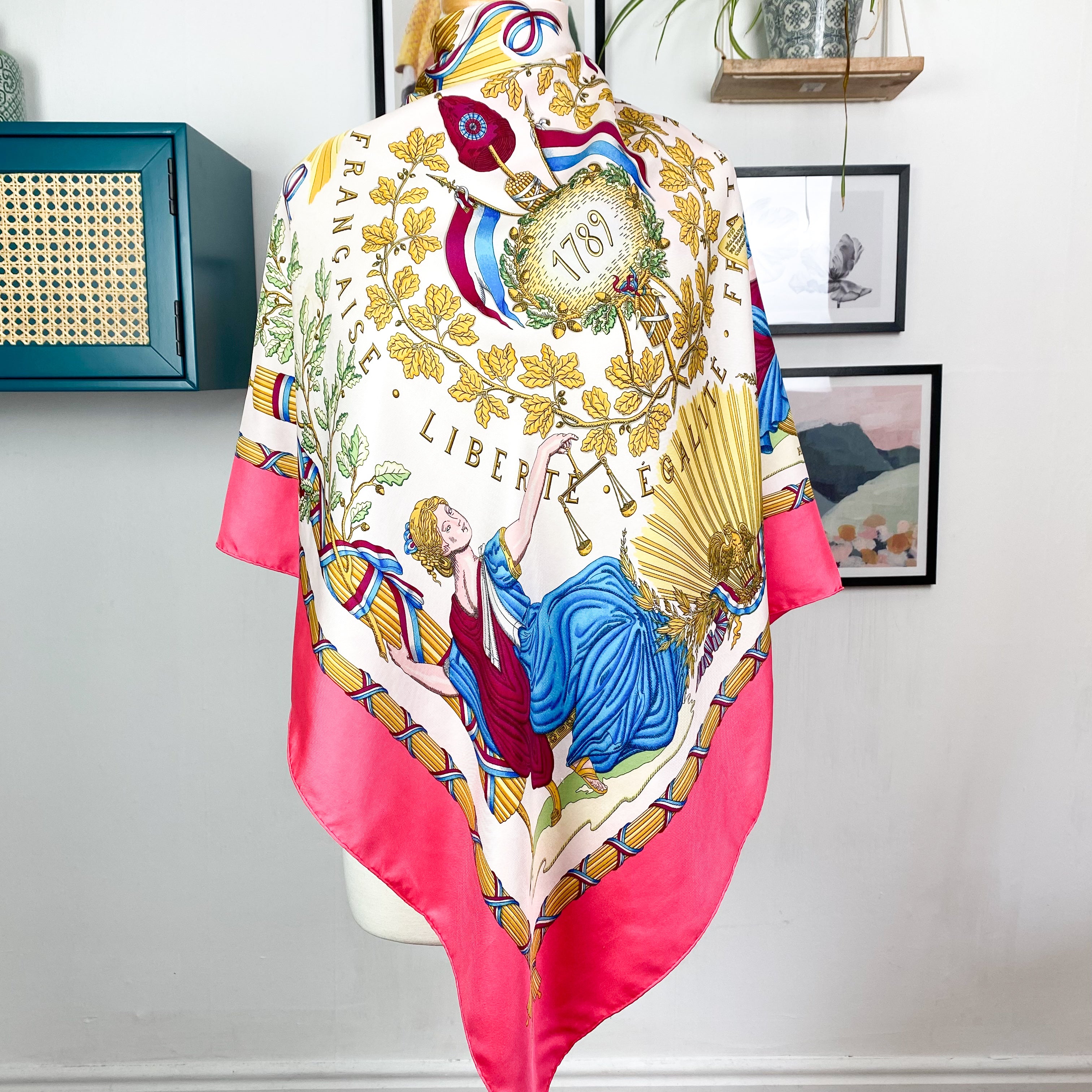 Boxed Hermes Liberte Egalite 1988 Designer Silk Scarf