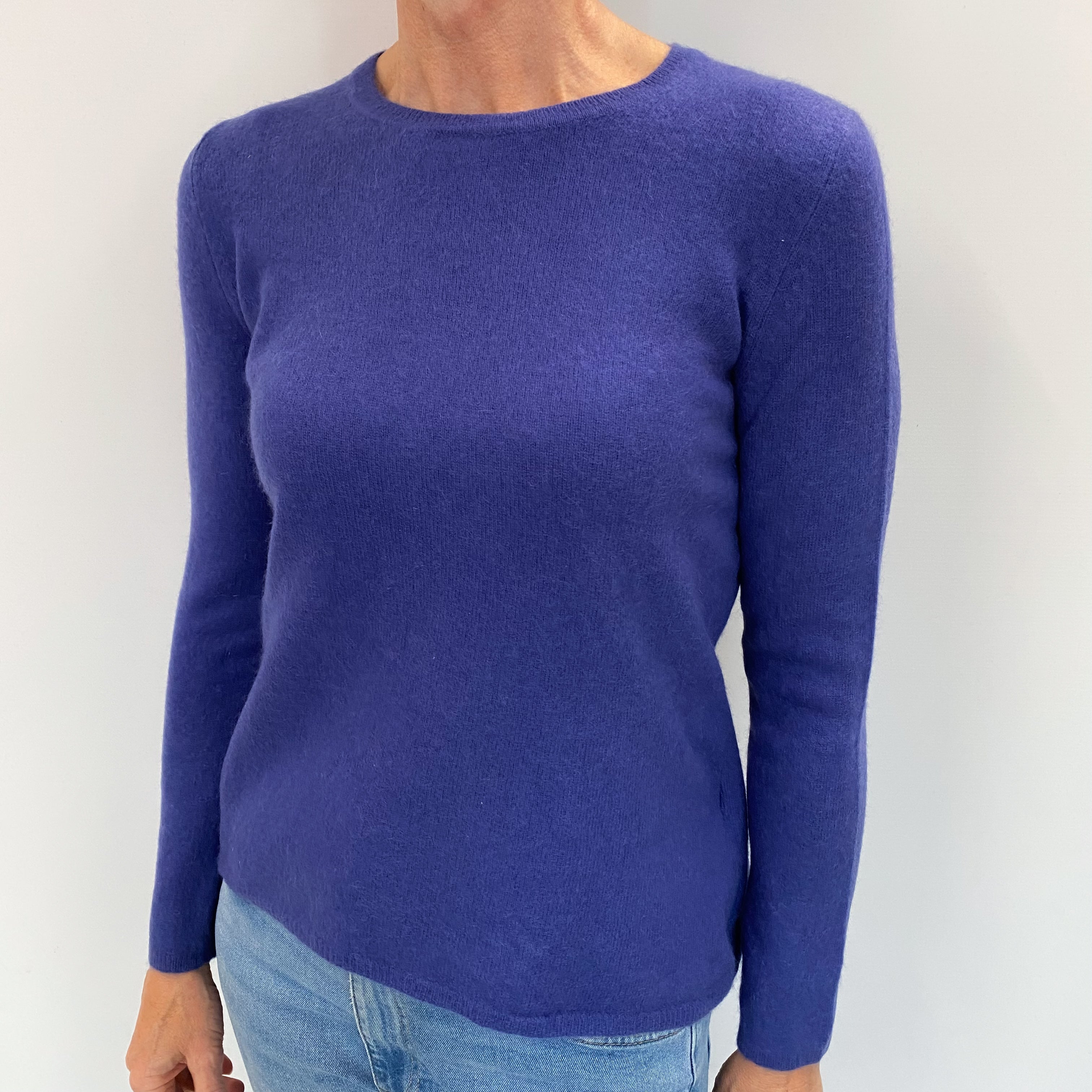 Indigo Blue Cashmere Crew Neck Jumper Small