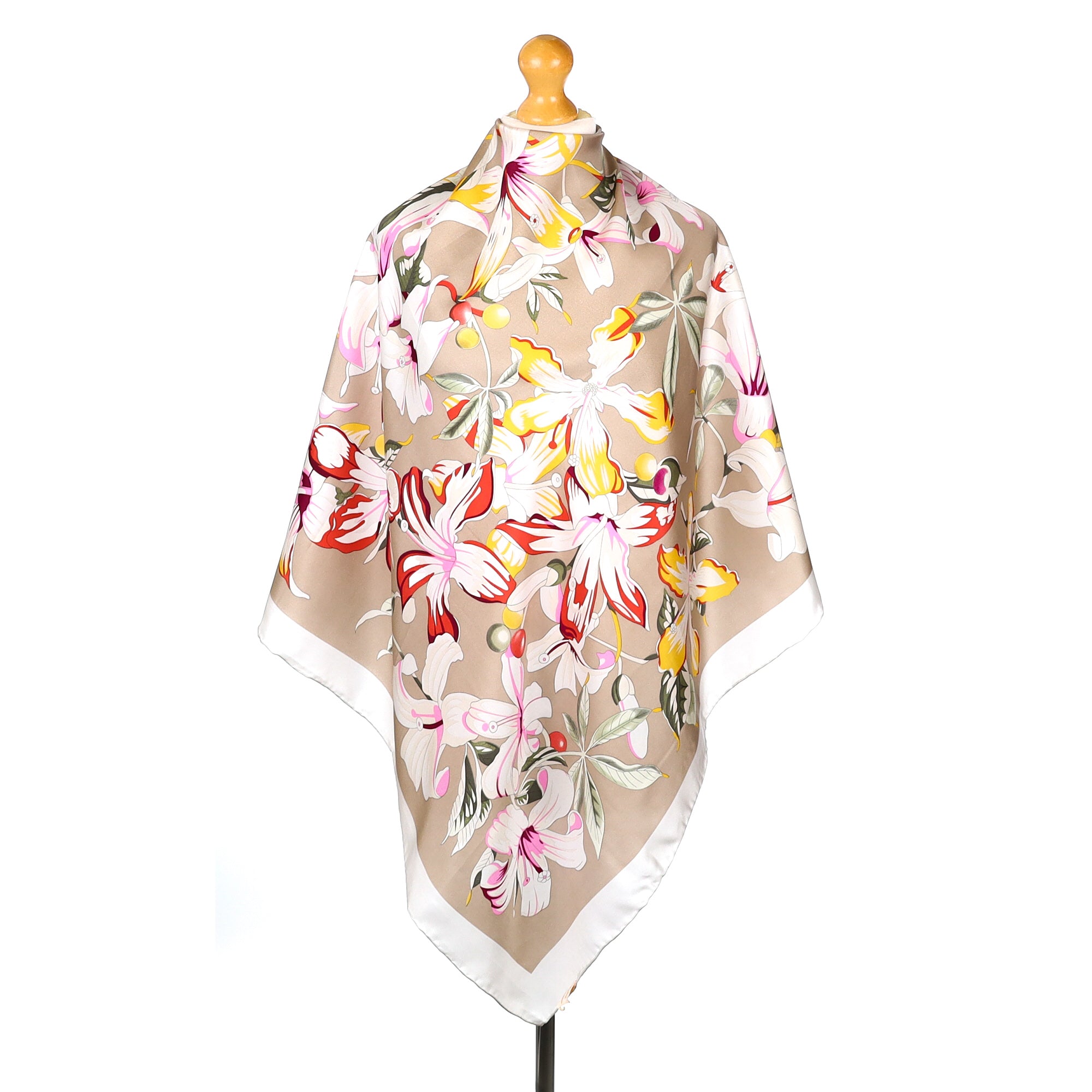 Salvatore Ferragamo Lily Design Silk Scarf