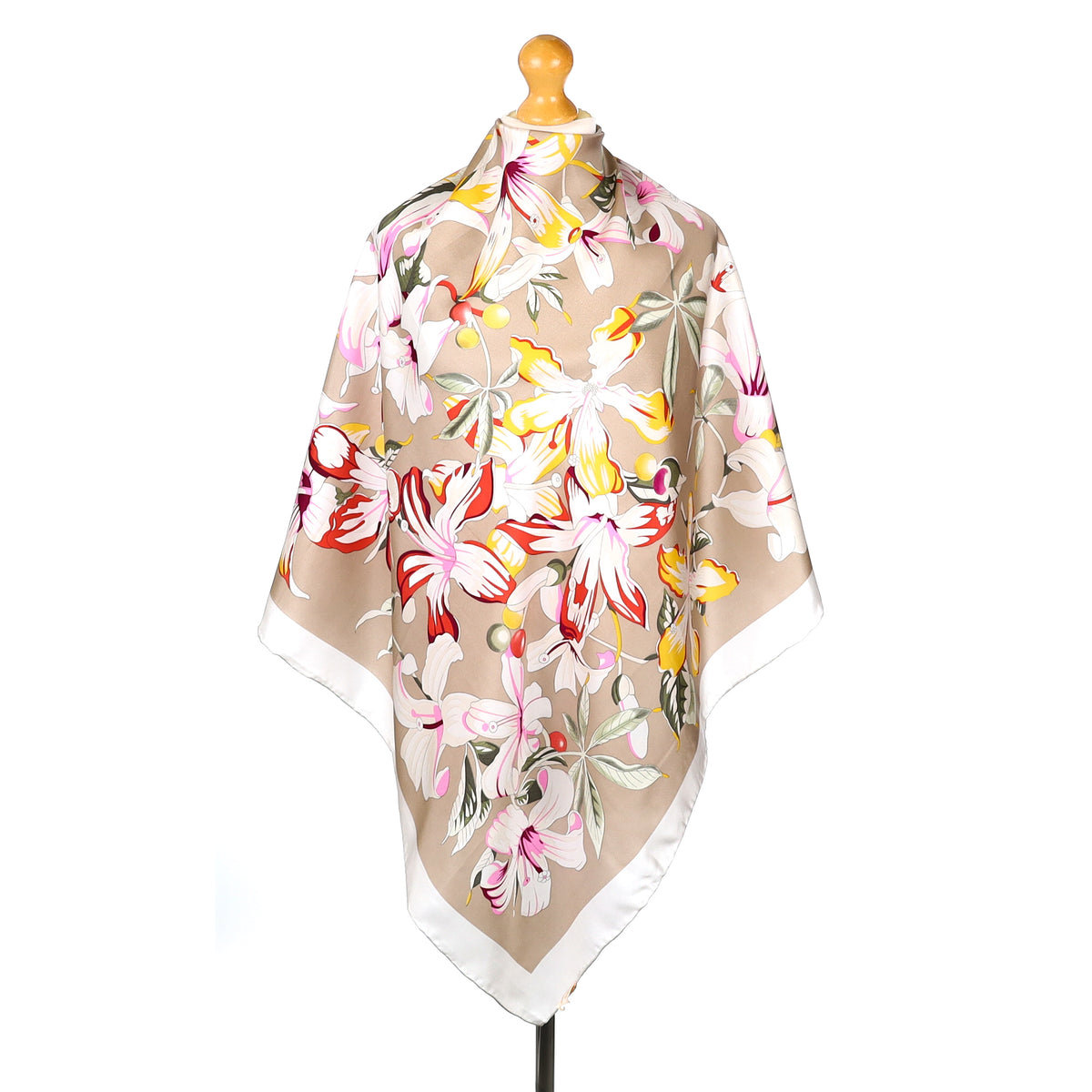 Salvatore Ferragamo Lily Design Silk Scarf