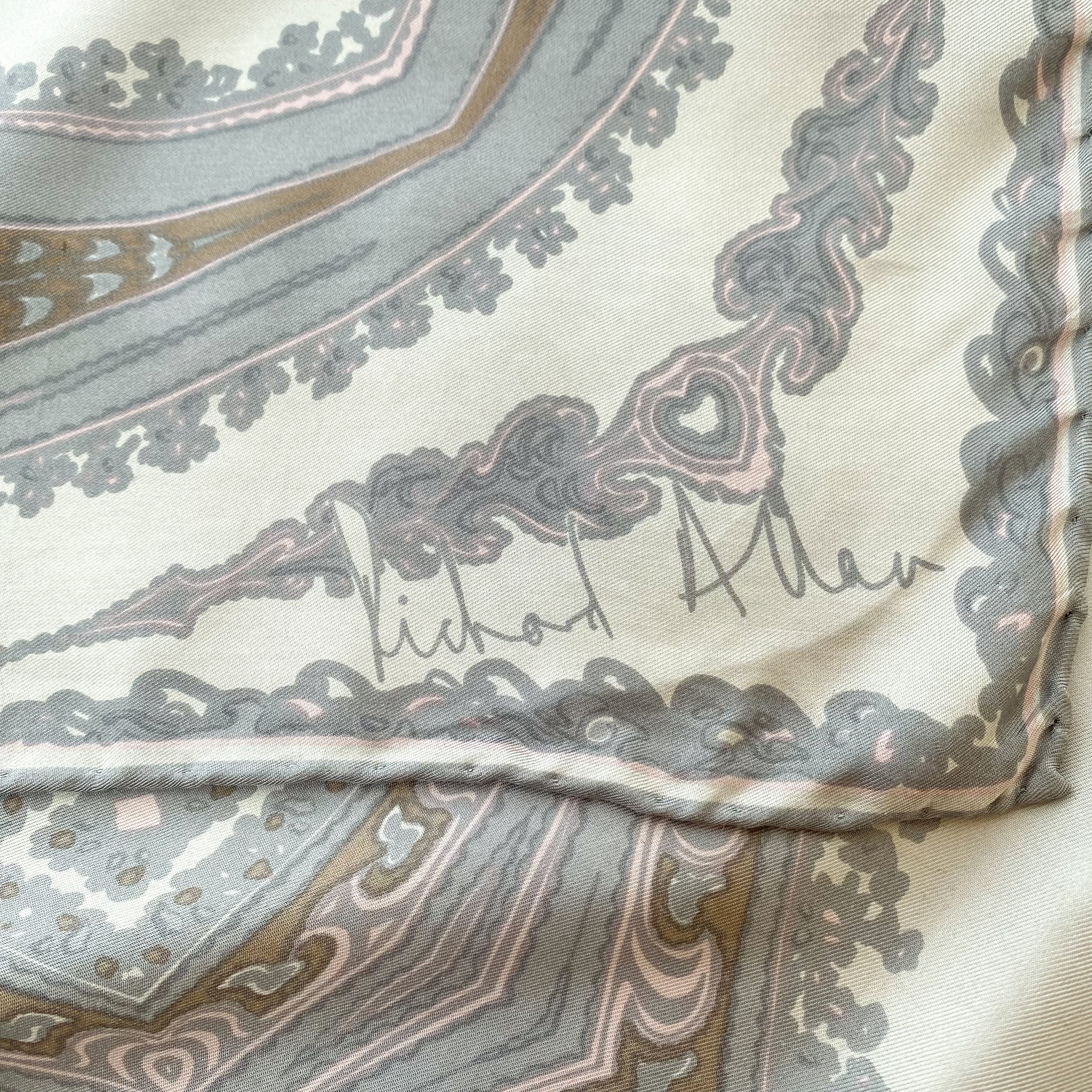 1970s Richard Allan Paisley Vintage Silk Scarf