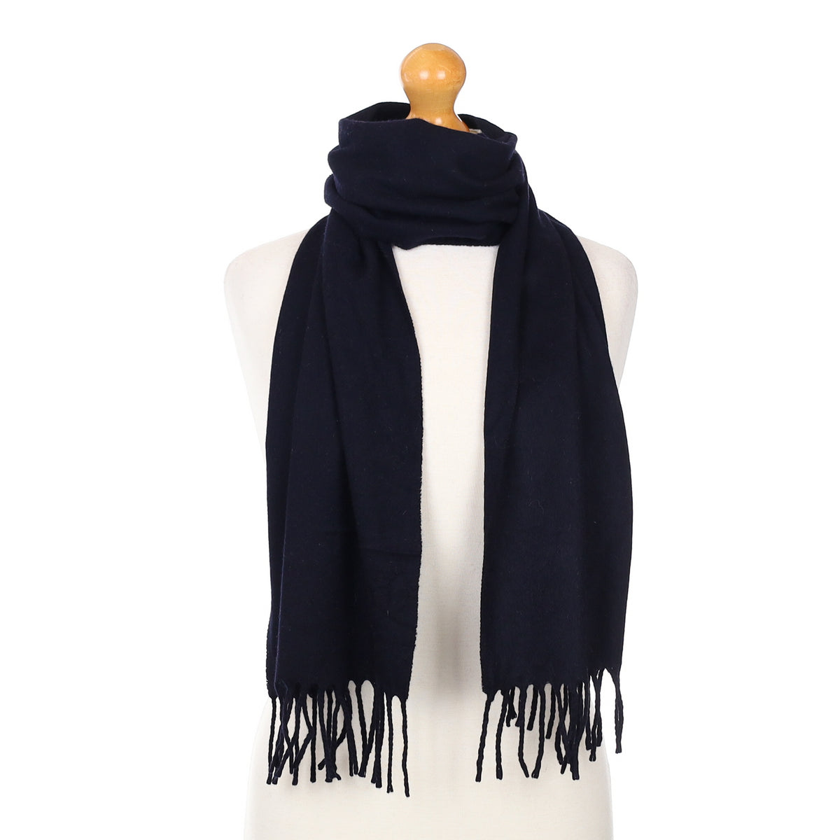 Darkest Navy Cashmere Woven Scarf