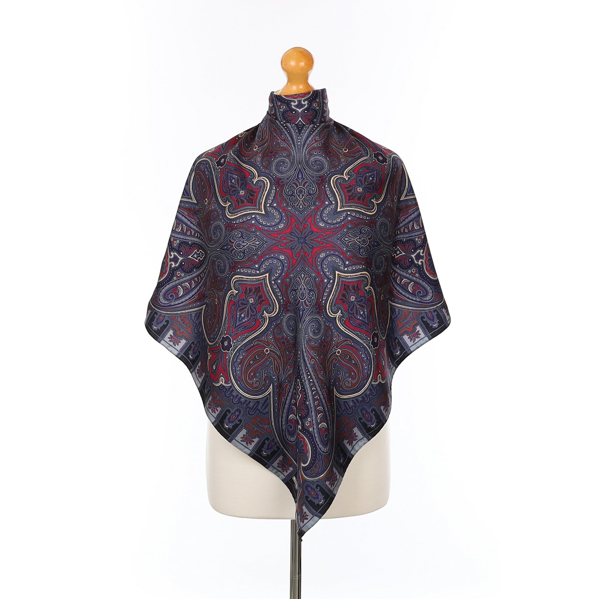 Liberty Dark Blue Paisley Vintage Silk Scarf
