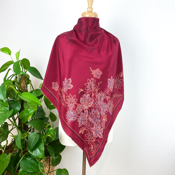 Unworn 1970s Ostinelli Italian Silk Scarf