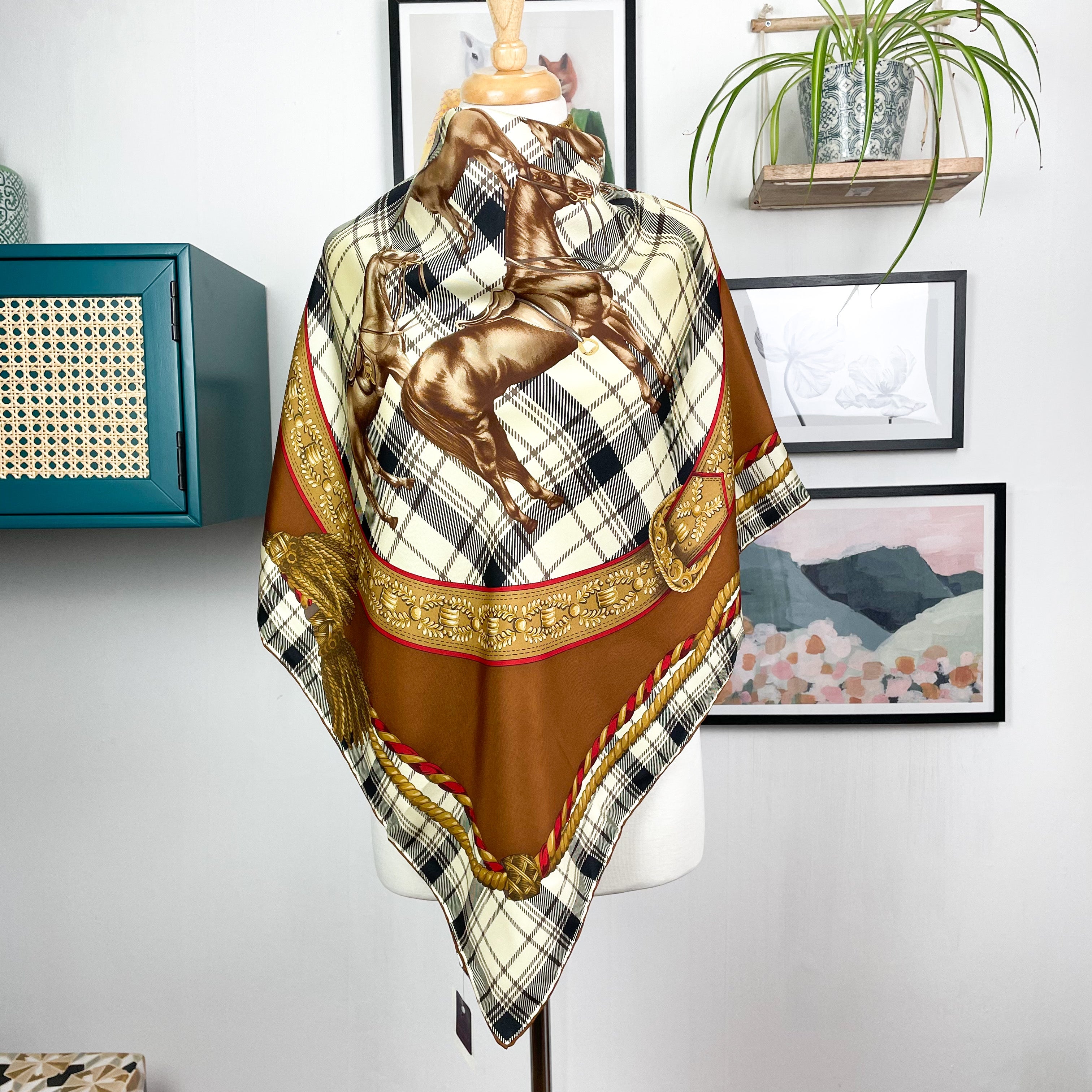Brand New Richel Equestrian Vintage Silk Scarf