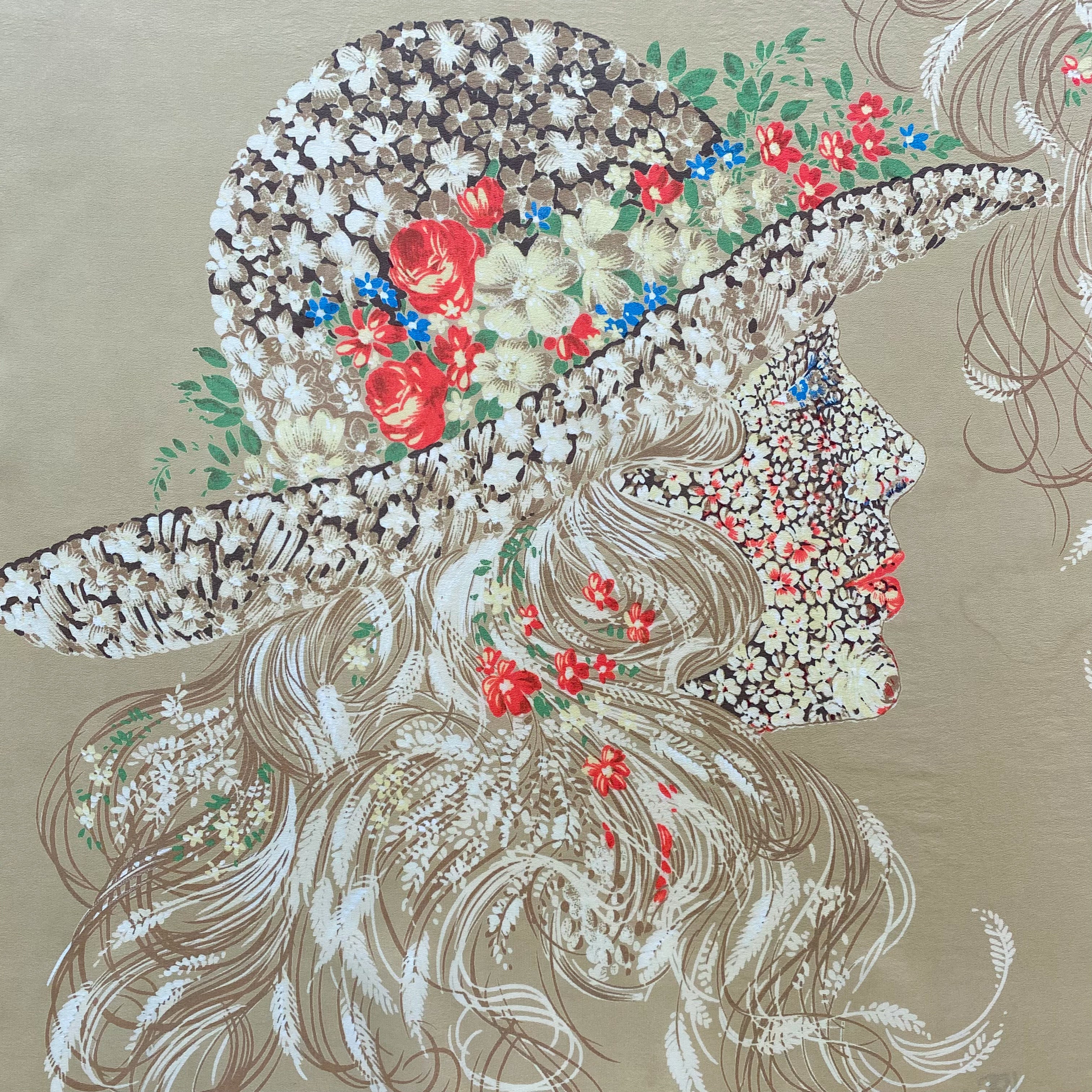 Ted Lapidus Floral Vintage Silk Scarf