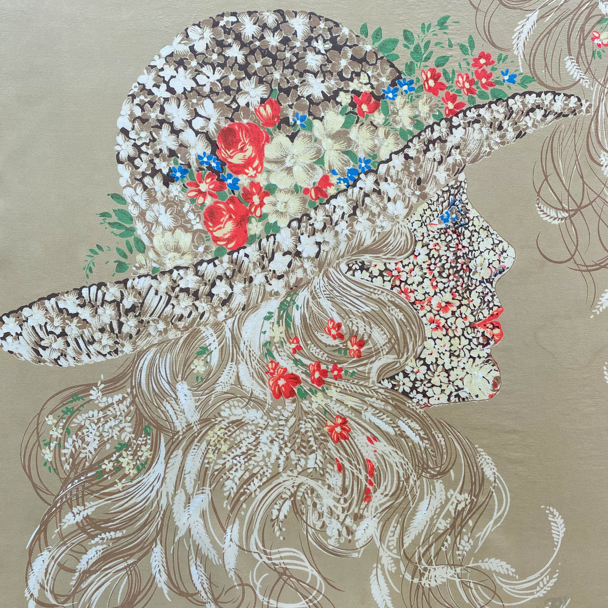 Ted Lapidus Floral Vintage Silk Scarf