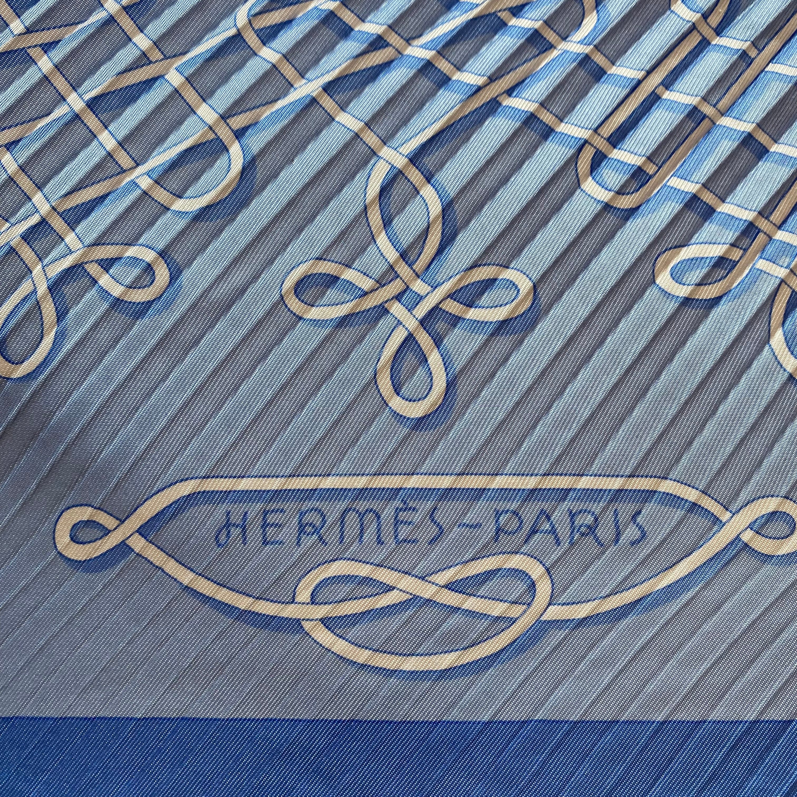 Hermès Piaget Plissé Silk Scarf Rare