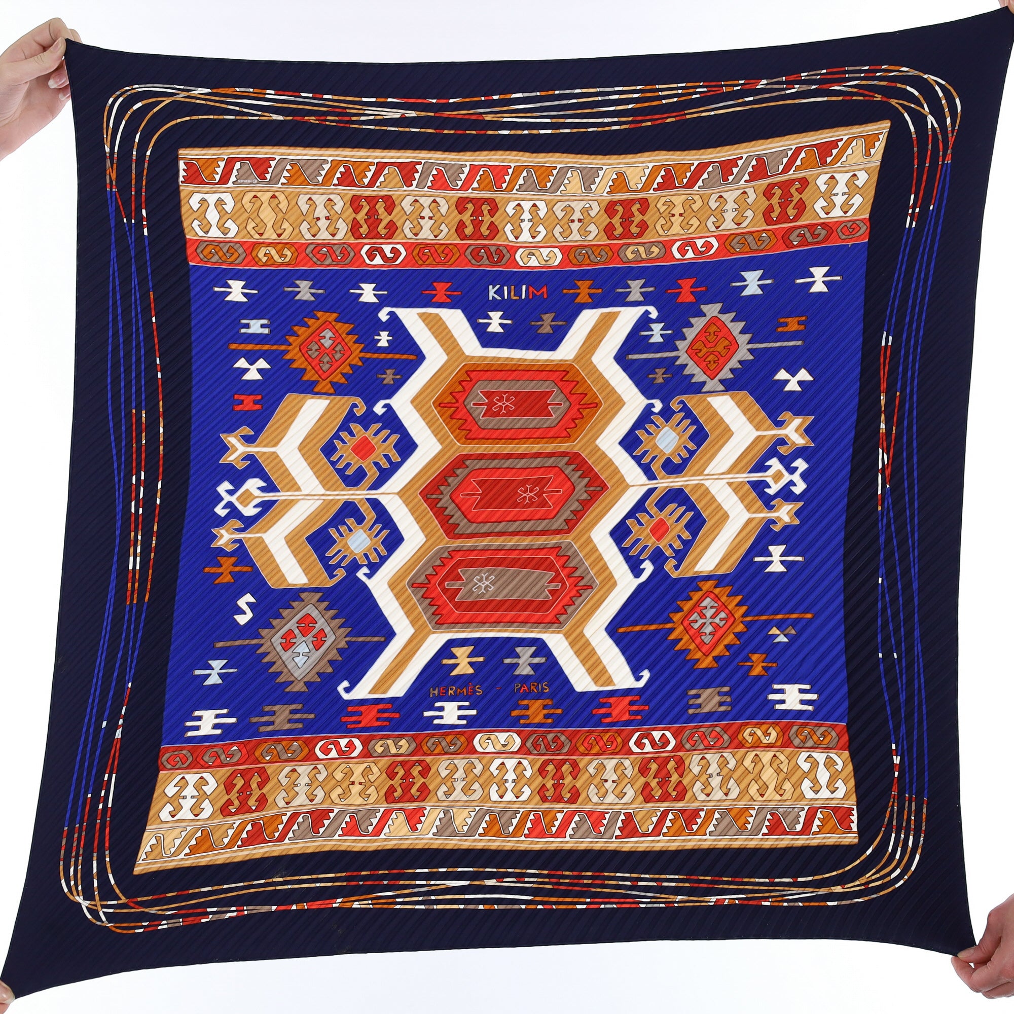 Hermès Kilim Plisse Silk Scarf