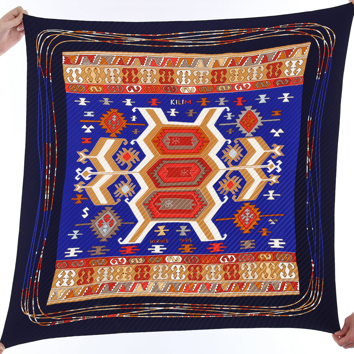 Hermès Kilim Plisse Silk Scarf