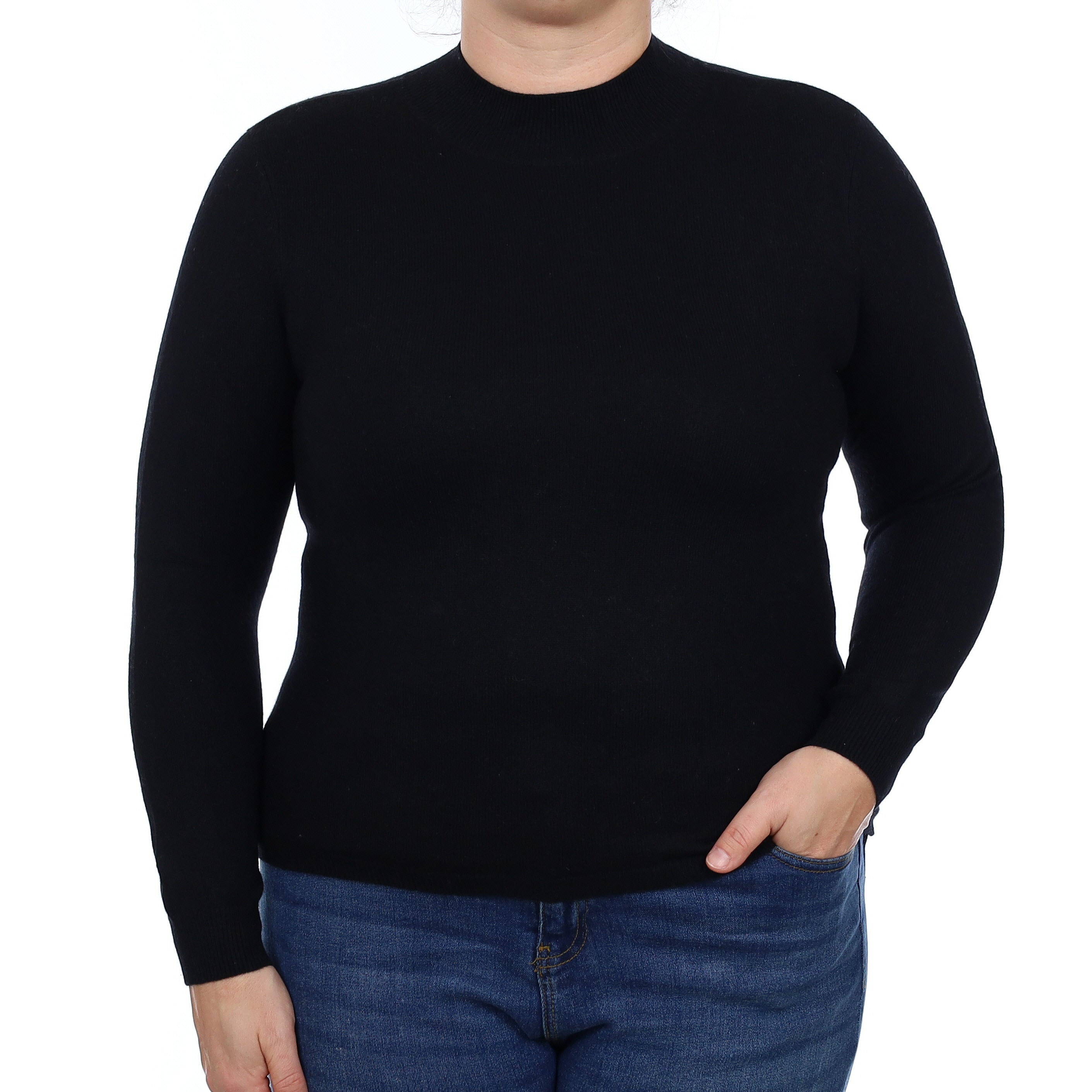 Black Cashmere Turtle Neck Jumper Large