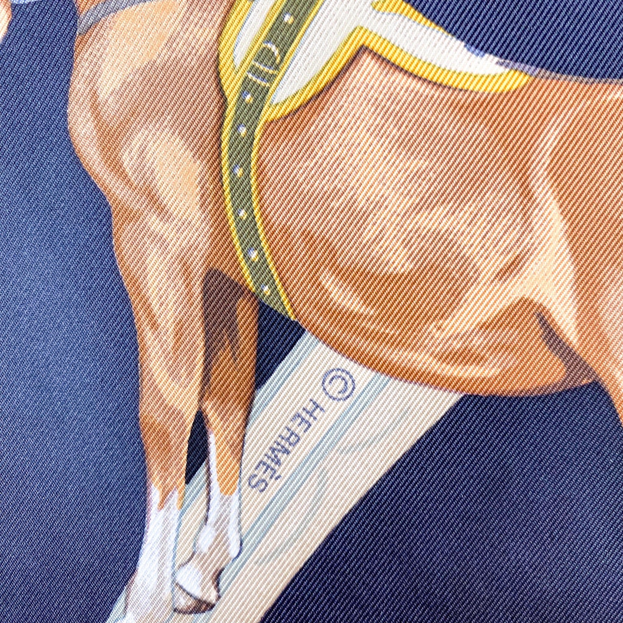 Boxed Hermes En Piste 1998 Designer Silk Scarf