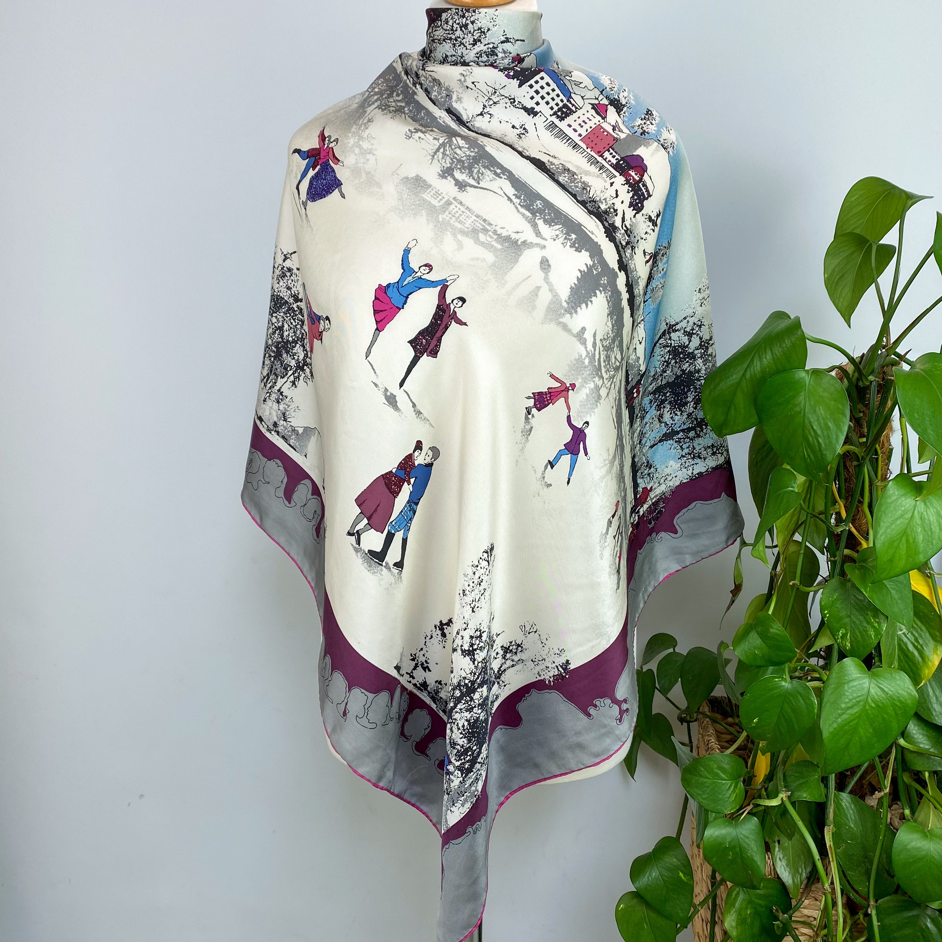 Winter Scene Silk Scarf