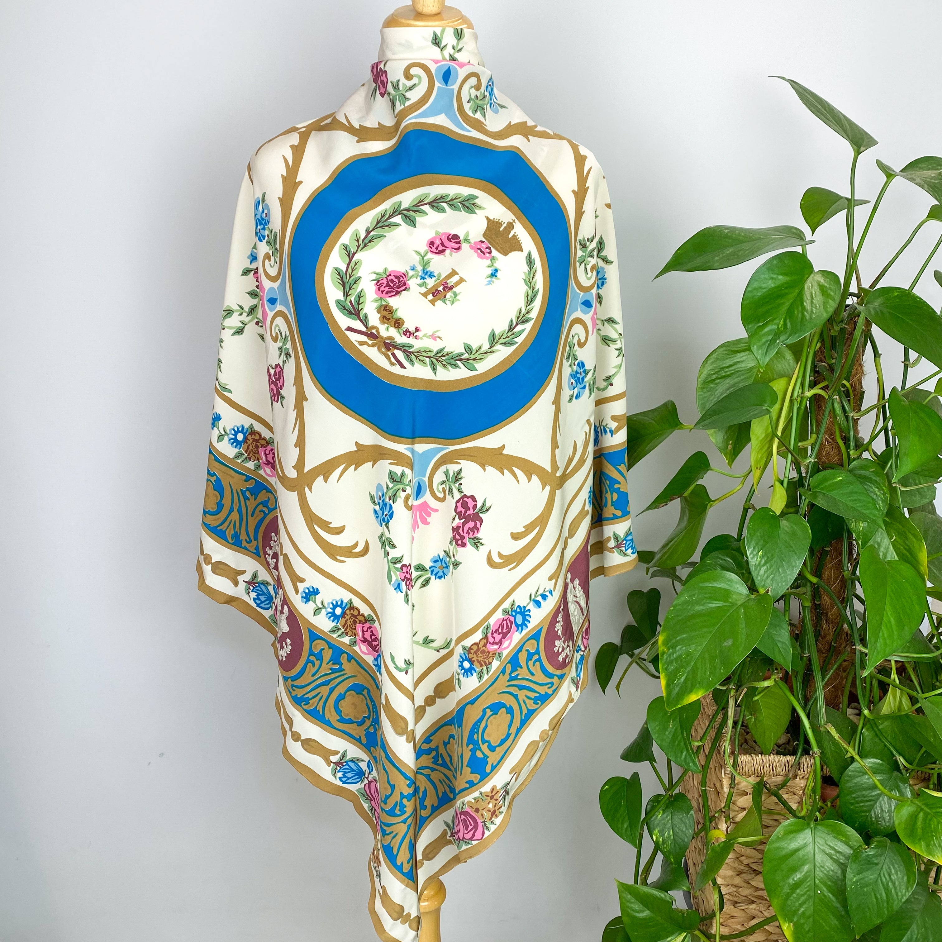 Striking Floral Large Silk Scarf