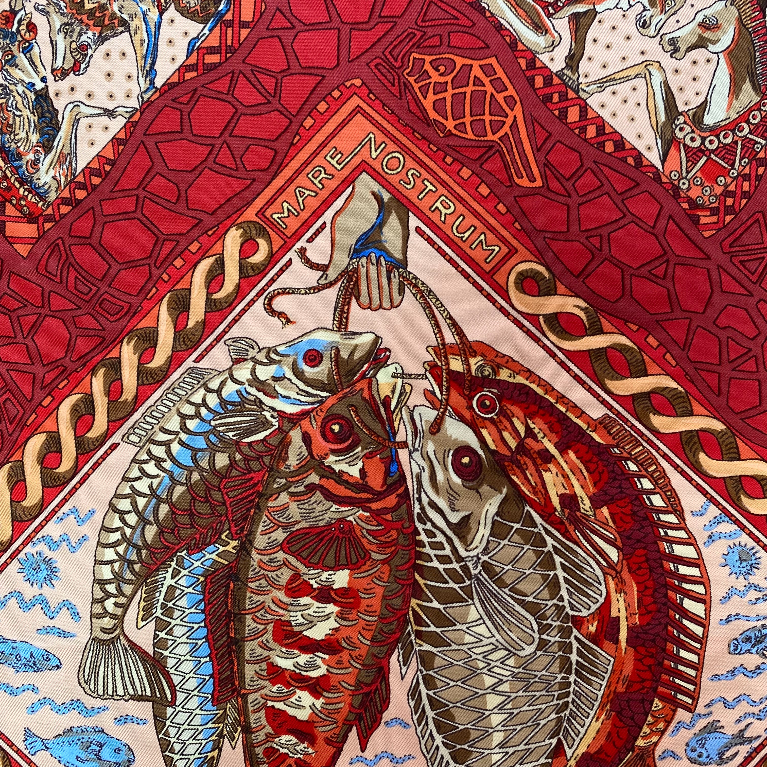 Boxed Hermes Mare Nostrum Designer Silk Scarf