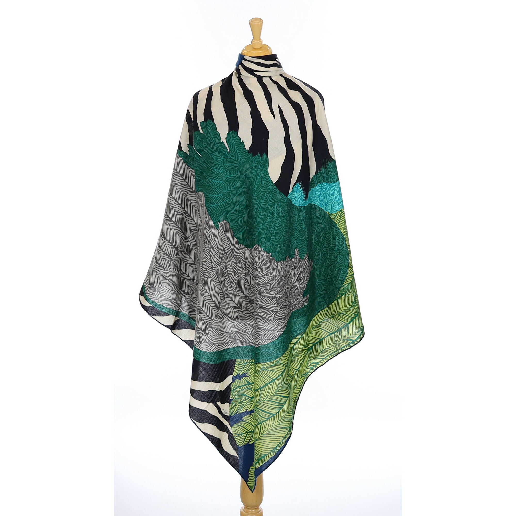 Hermès Zebra Pegasus Cashmere and Silk Stole