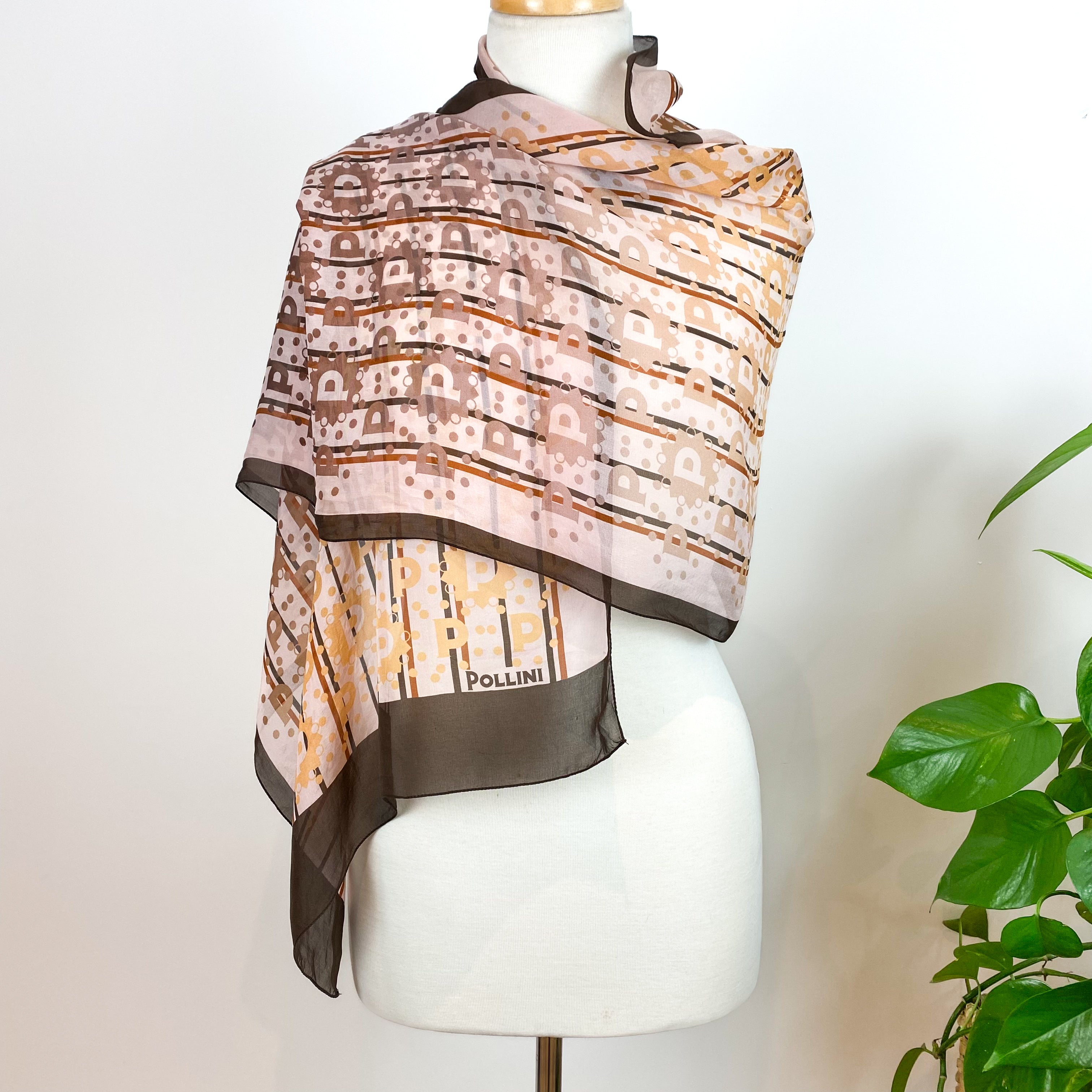 Pollini Italian Wrap Style Silk Scarf