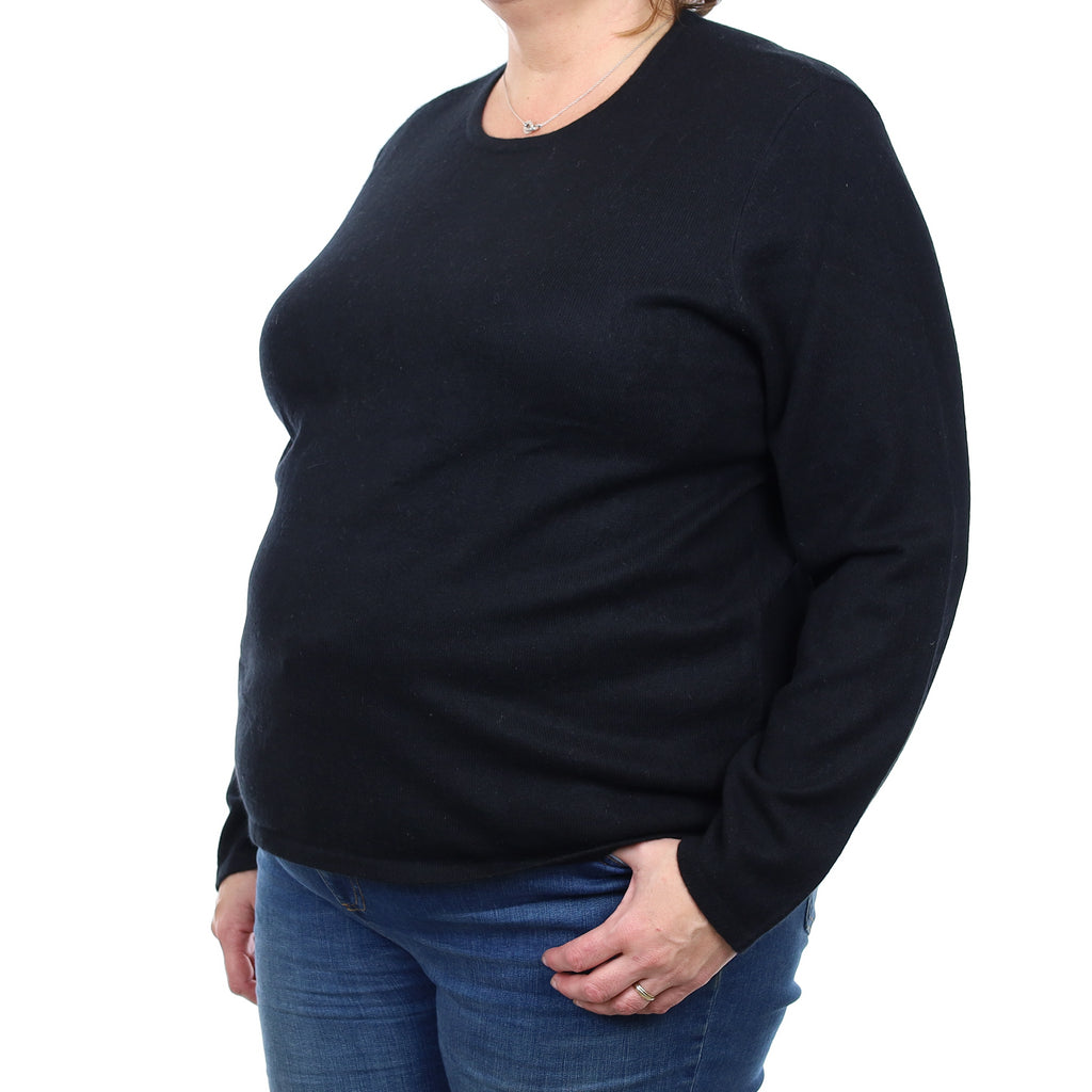 Black Cashmere Crew Neck Jumper XXL