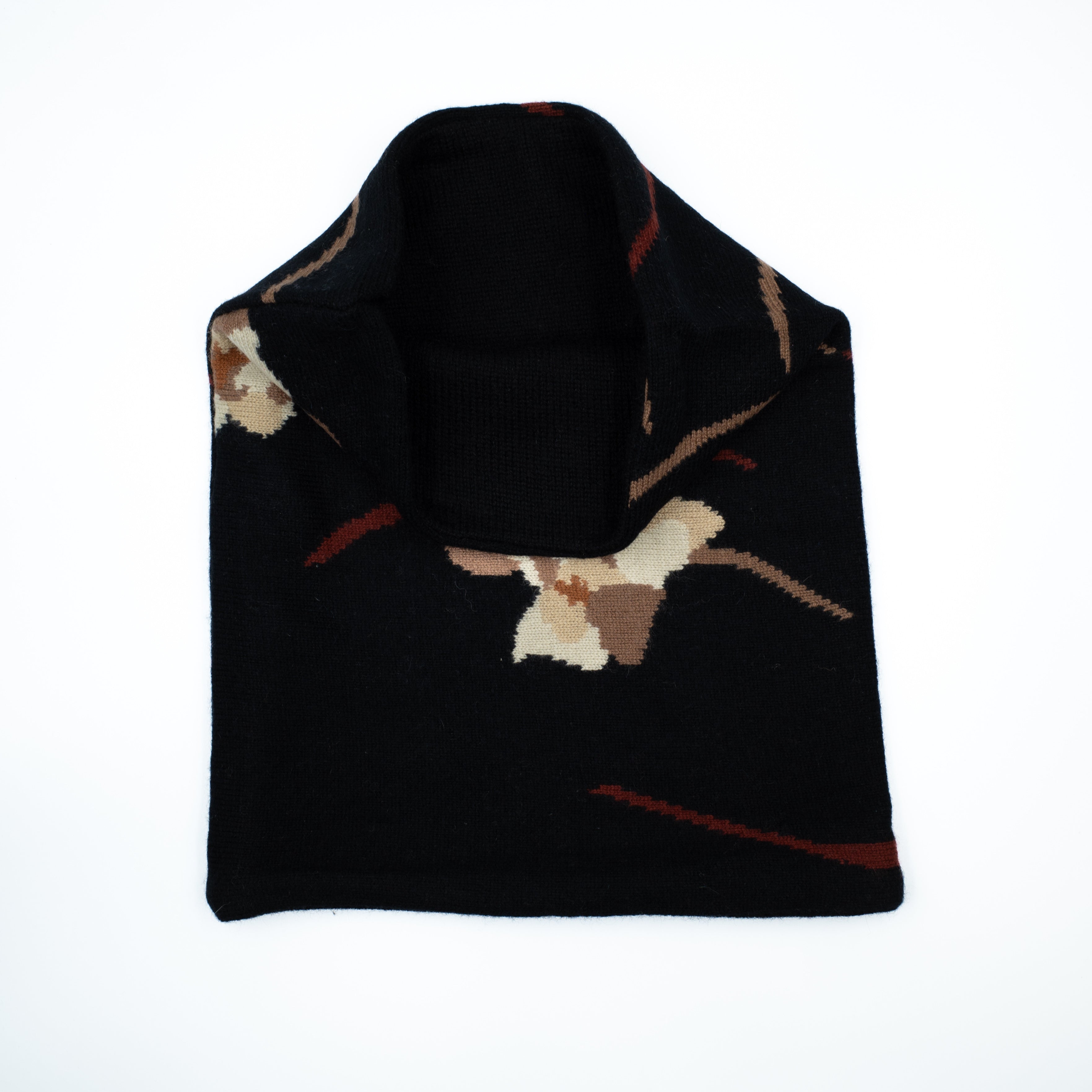 Black Floral Luxury Double Layered Snood