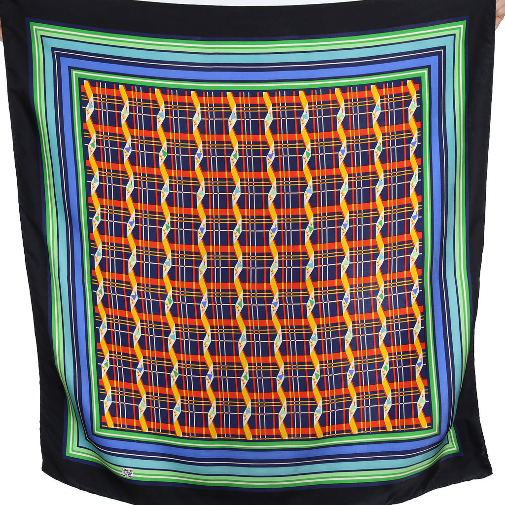 1980’s Liberty Checked Vintage Silk Scarf