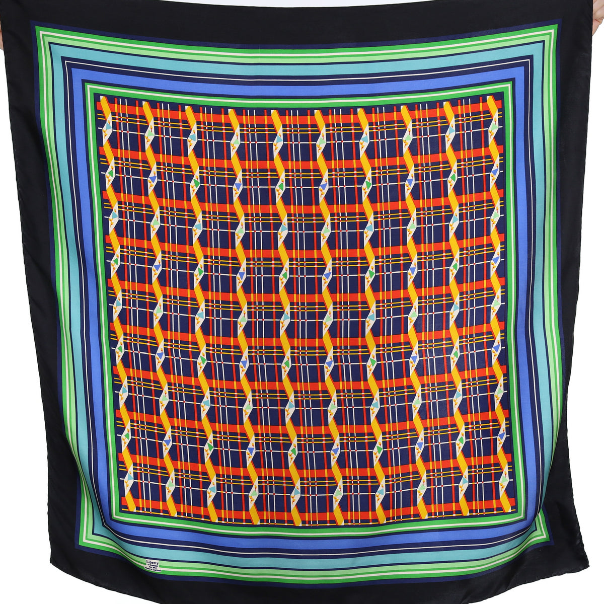 1980’s Liberty Checked Vintage Silk Scarf