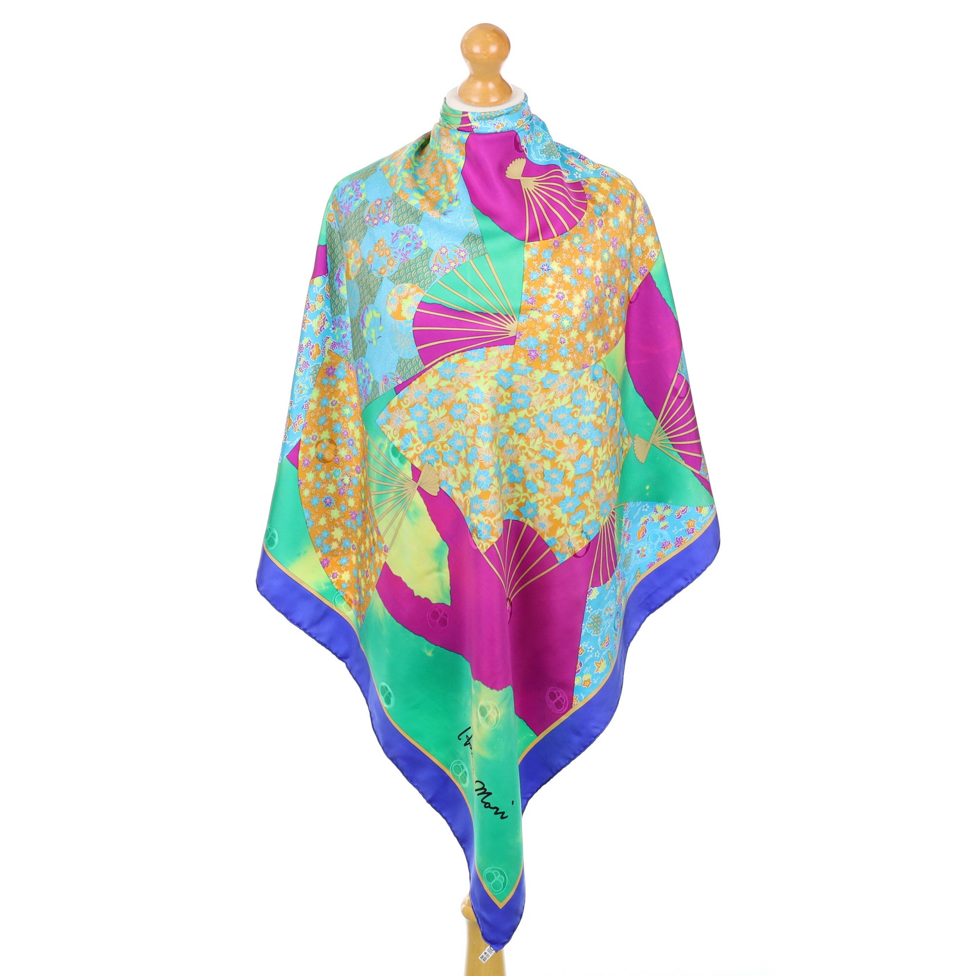 Hanae Mori Japanese Designer Silk Scarf